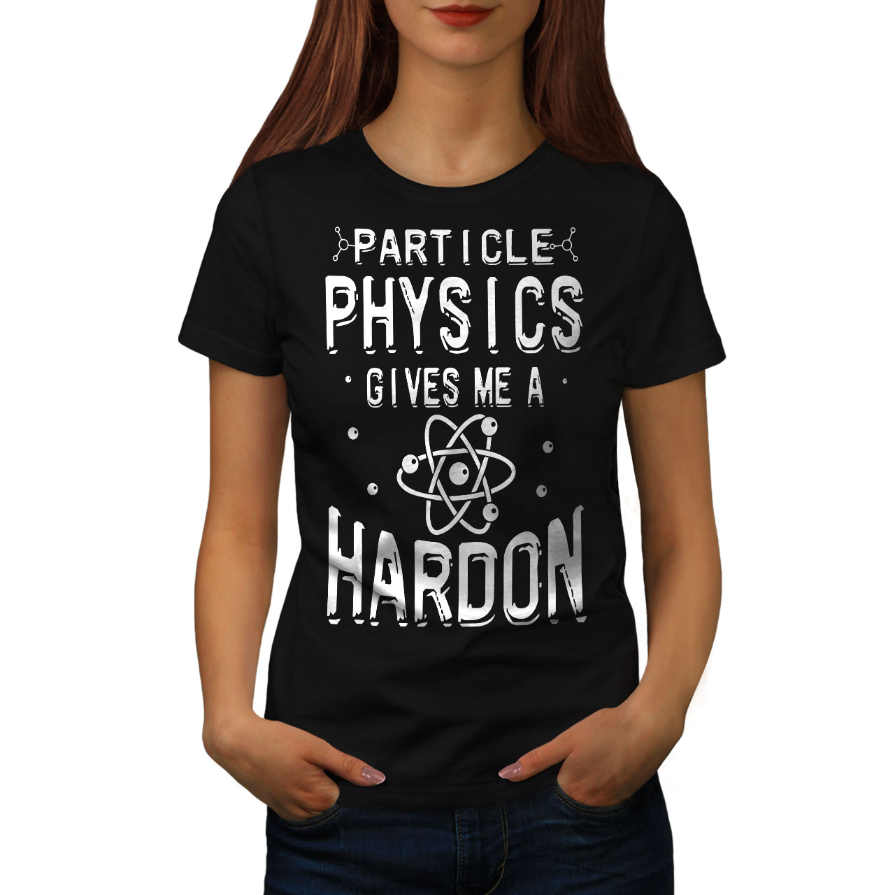 Wellcoda Particle Physics Womens T-shirt, Hardon Funny Casual Design ...