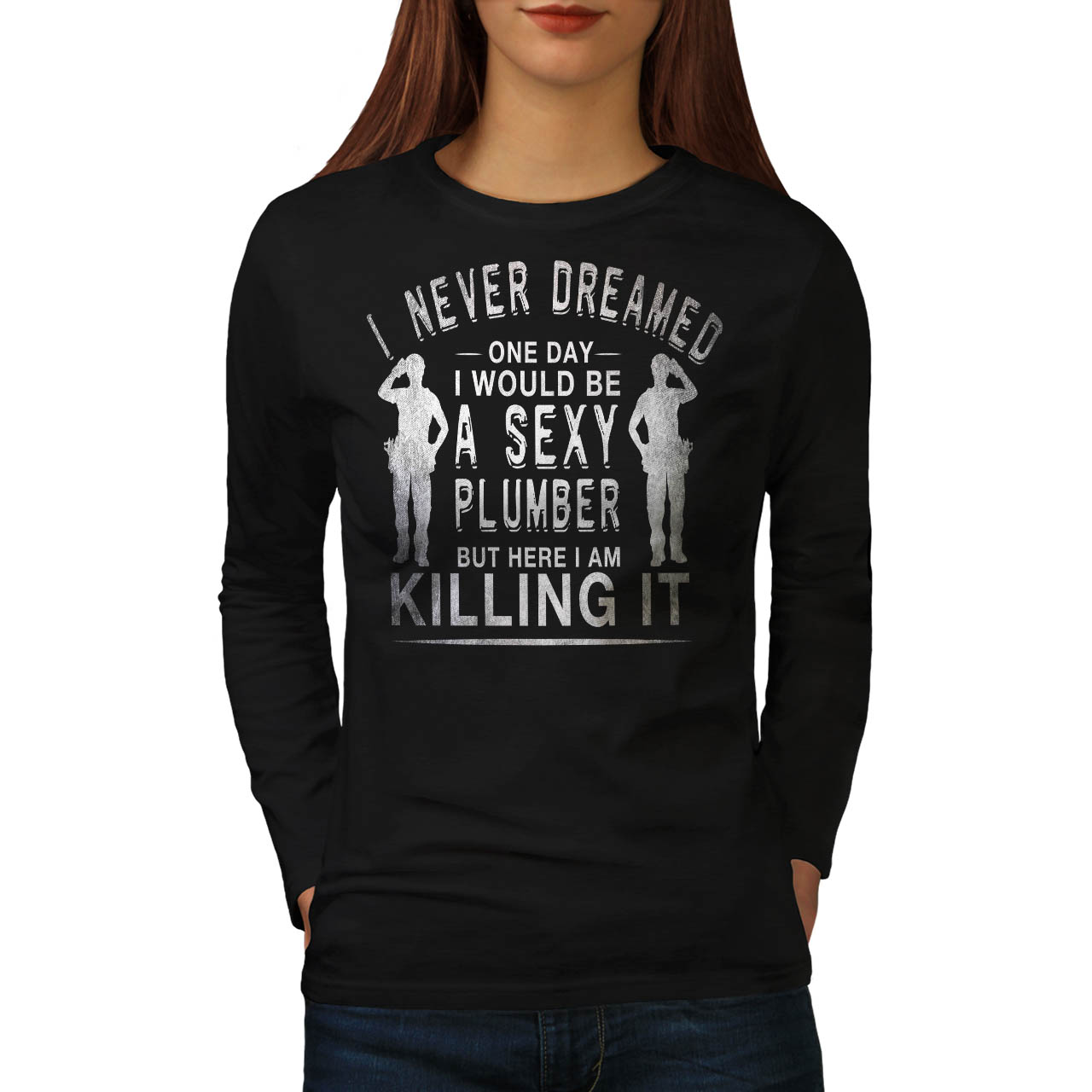 Cool Long Sleeve Shirt Amazing Plumber in Action Tee Shirt
