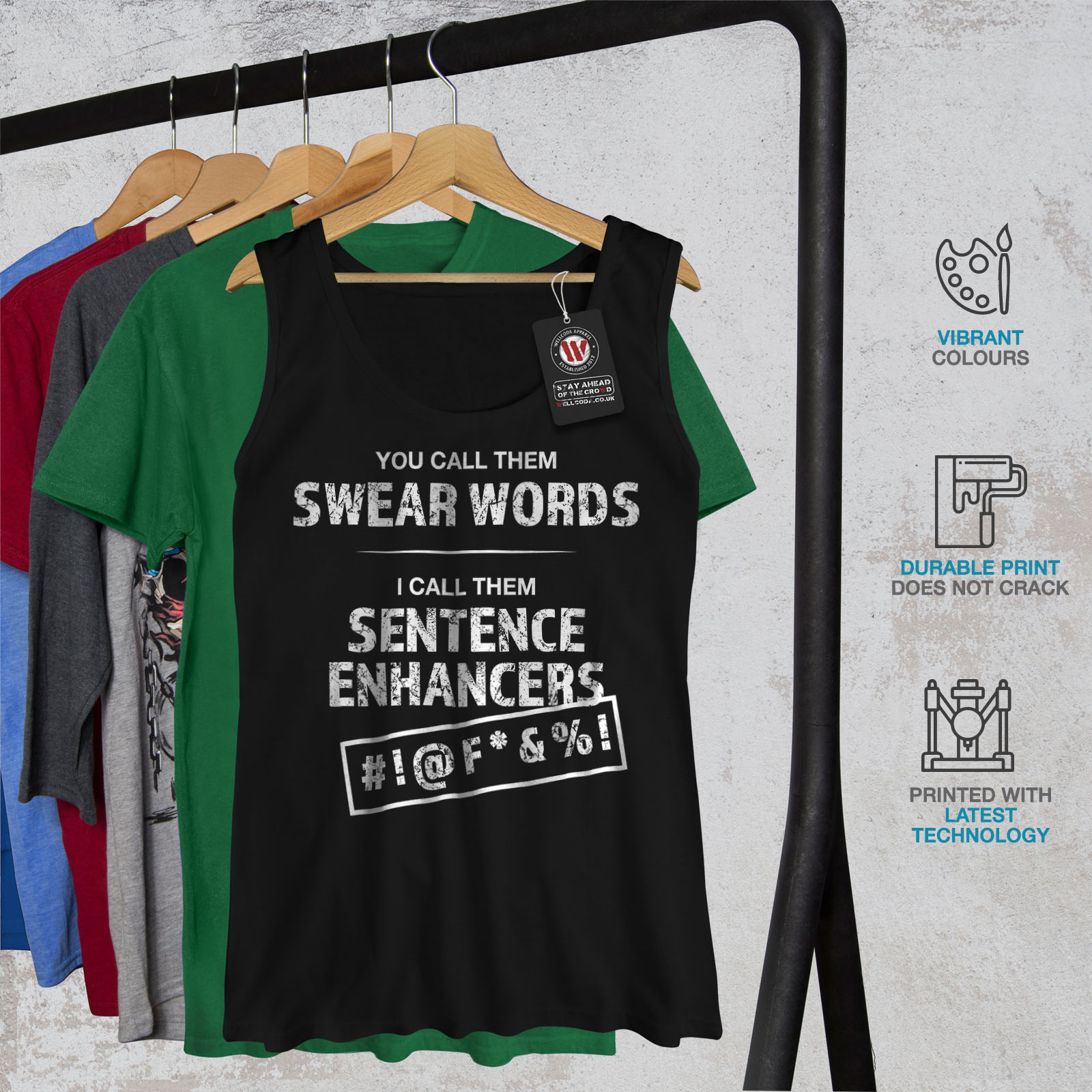 Wellcoda F Word Grammar You Mens Tank Top Swearing Active Sports Shirt 