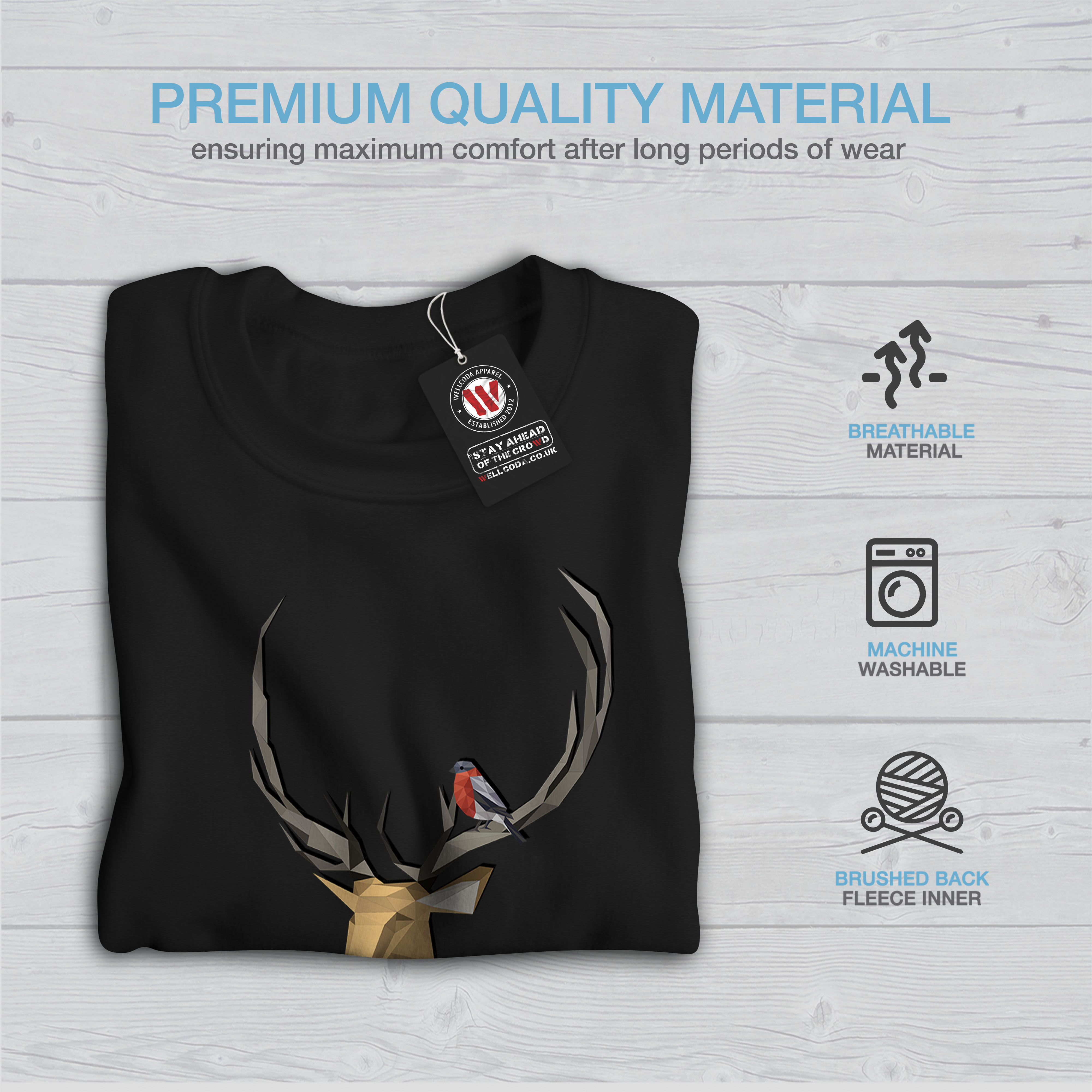 wellcoda Bird Ocean Photo Nature Mens Sweatshirt Ocean Casual Jumper
