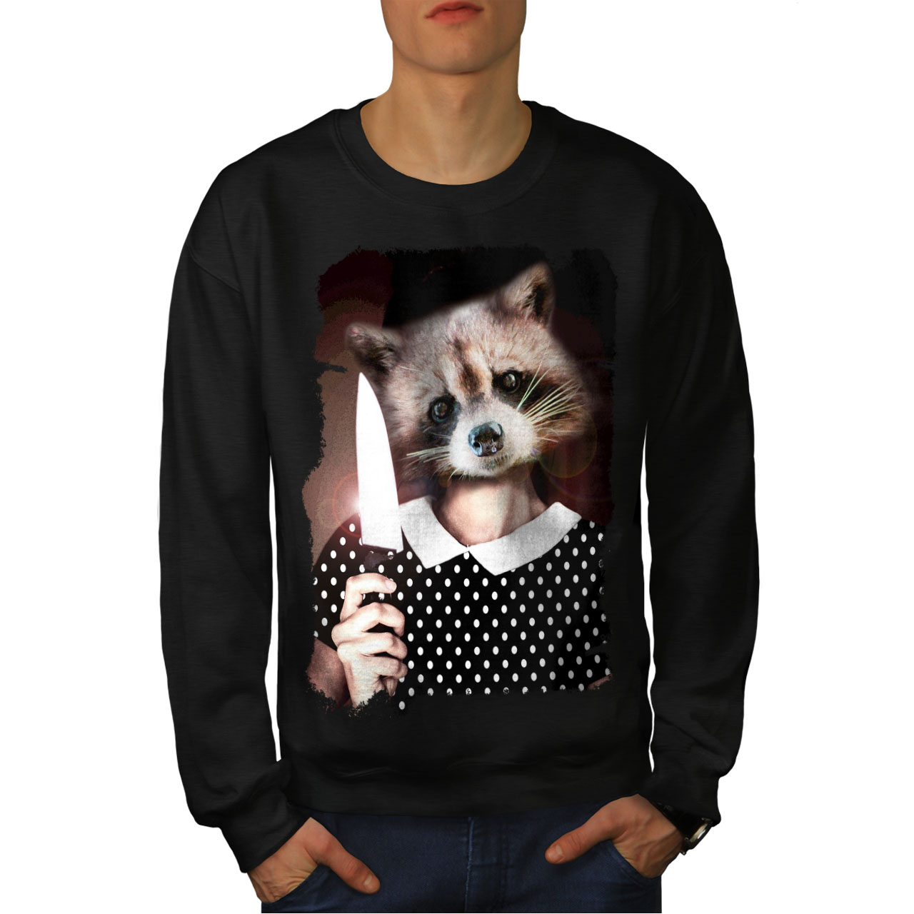 Men New Girl Black Felpa Sweet Raccoon qn4ttY