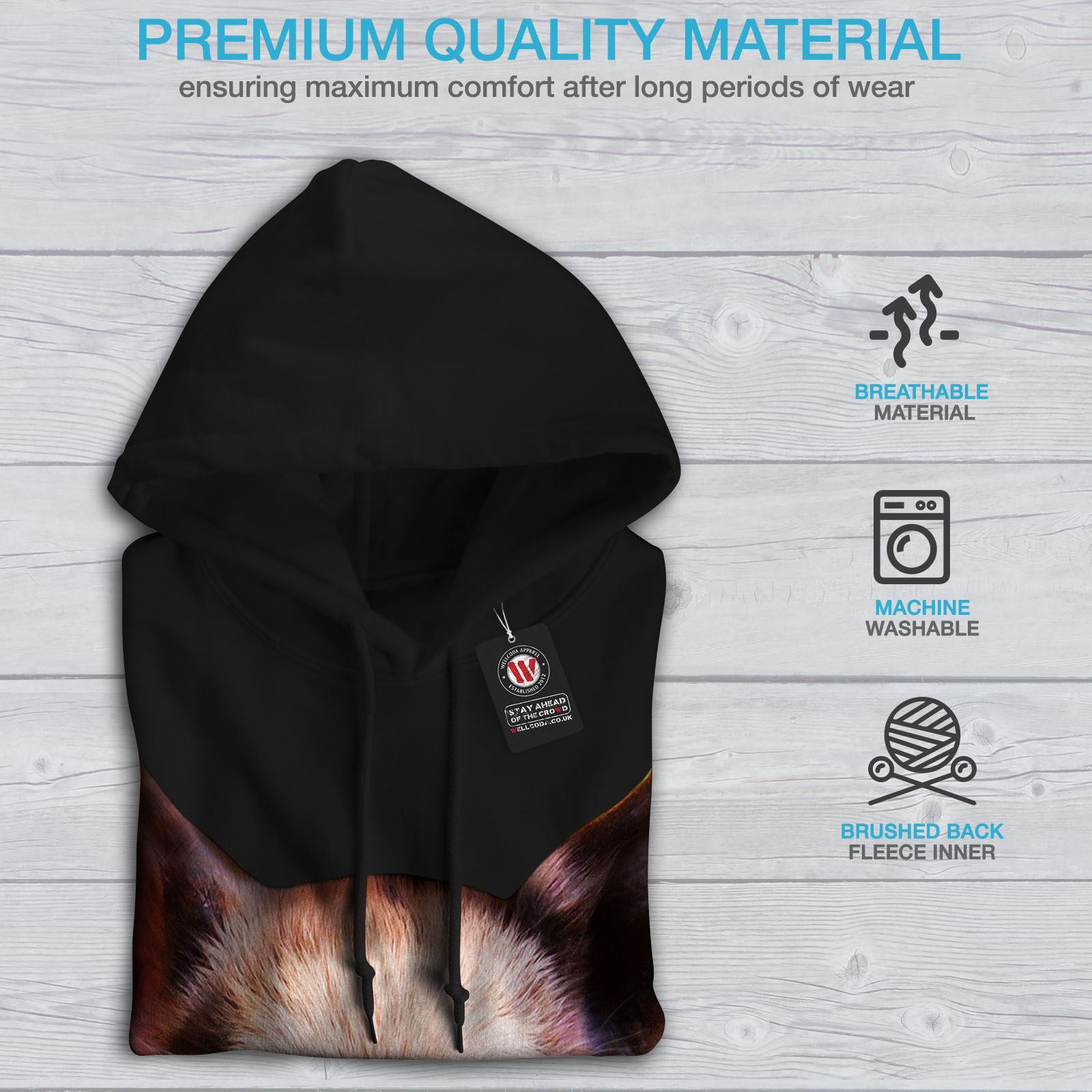 nera uomo con cappuccio con rosa casual da cappuccio Wellcoda felpa Felpa SqU6v6