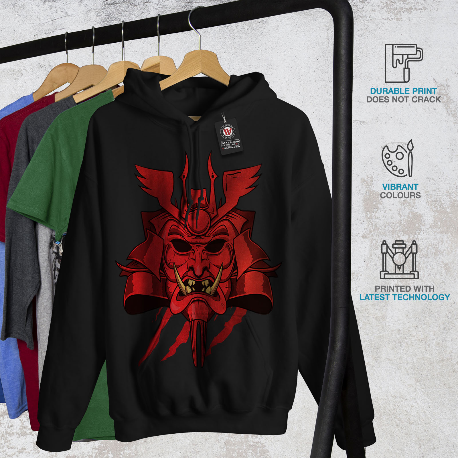 Wellcoda ROCK GUITAR Roses music Uomo Felpa con cappuccio la musica Casual Felpa Con Cappuccio