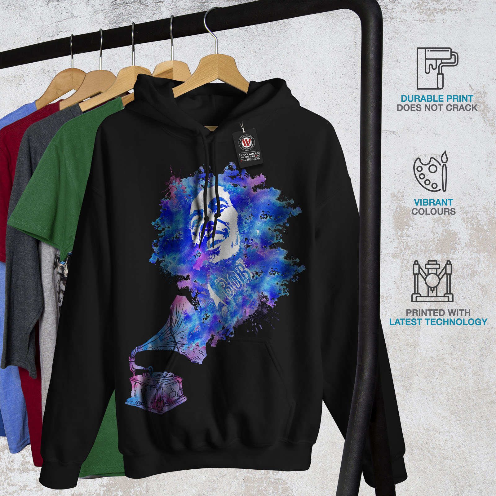 Music Casual Hooded Sweatshirt Wellcoda Jazz a Little Mens Hoodie