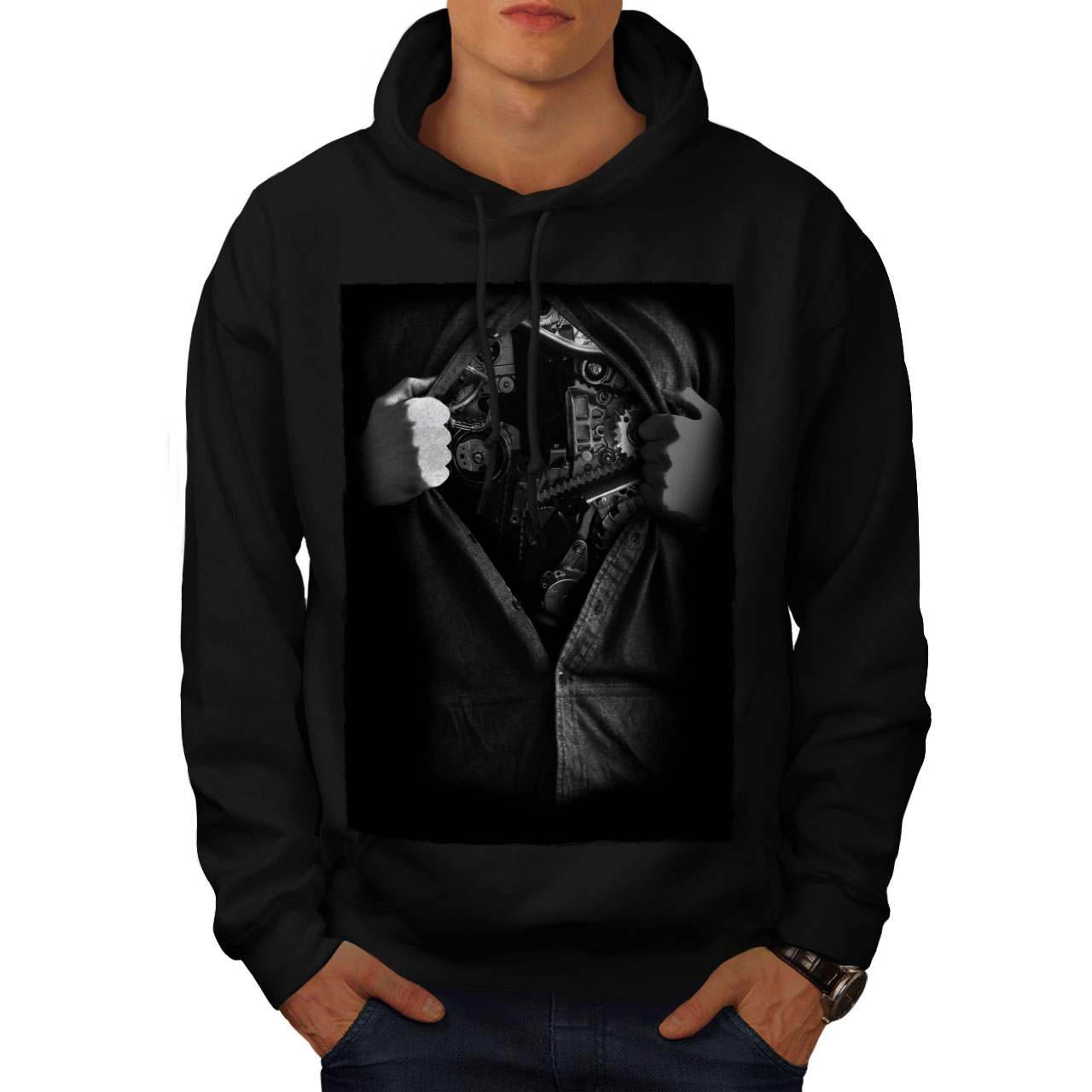 wellcoda Heart Music Mens Sweatshirt Soul Beat Casual Jumper