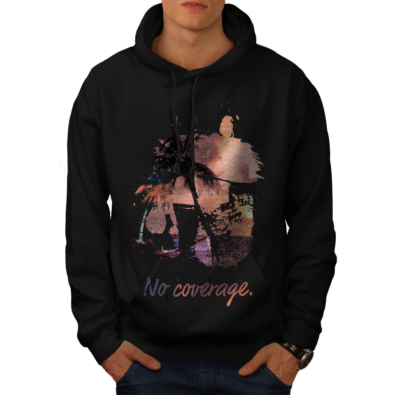 Island Casual Jumper wellcoda Palm Vacation Sea Mens Sweatshirt