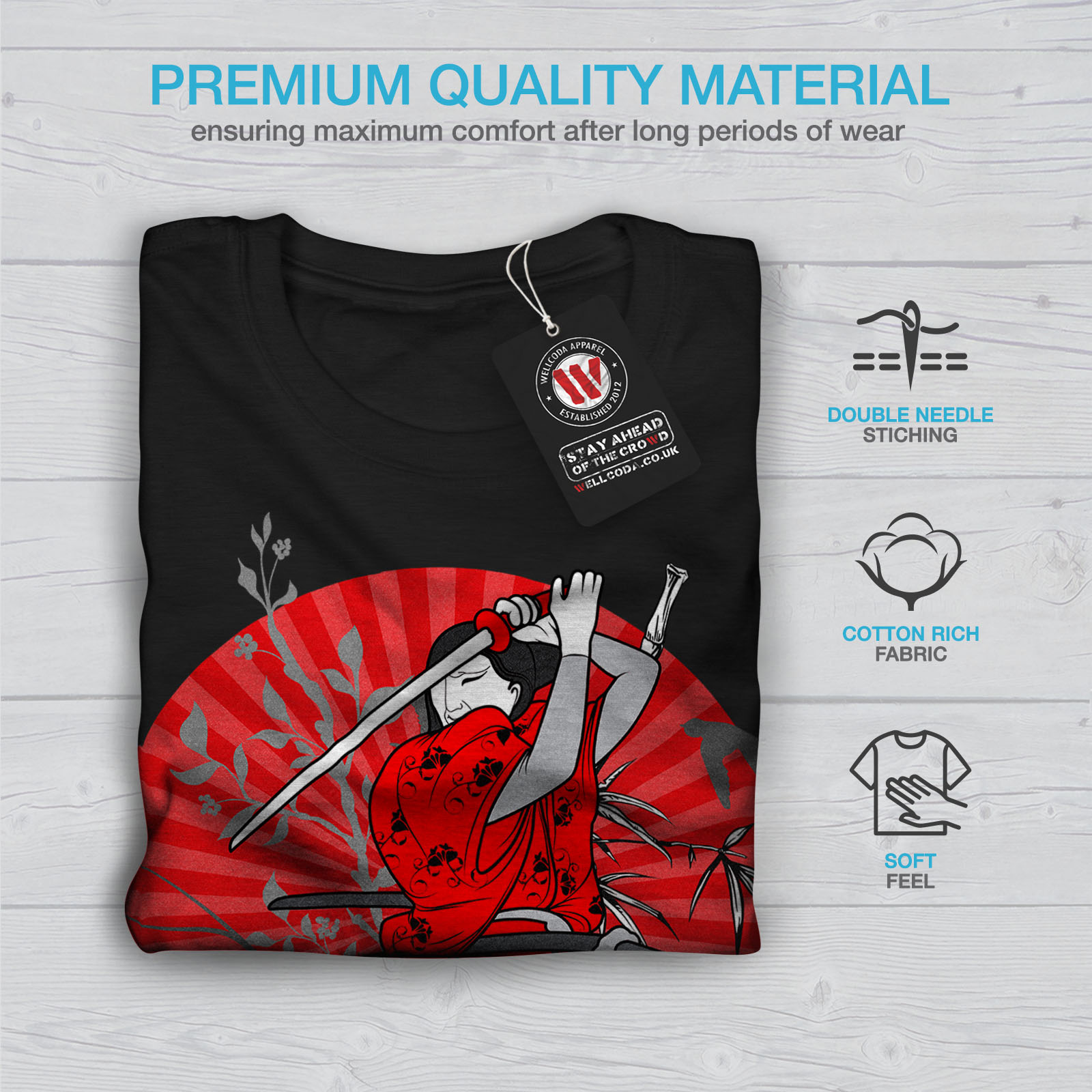 Wellcoda Anime Art Katana Mens T-shirt Cold Graphic Design Printed Tee Wellcoda Anime Art Katana Mens T-shirt Cold Graphic Design Printed Tee