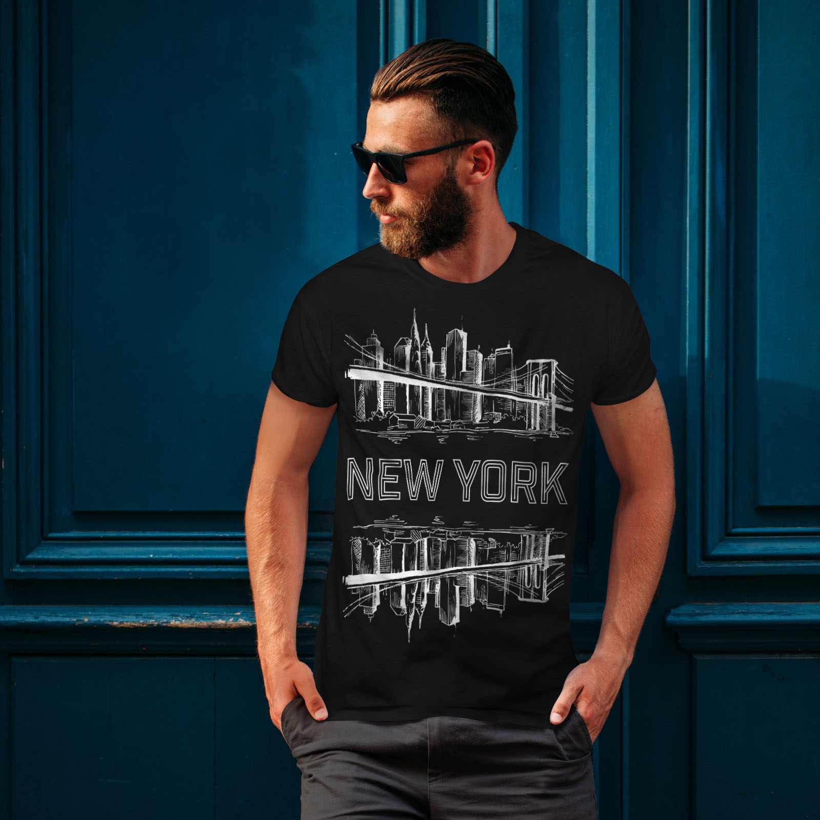 Landscape Fashionable T Shirt,for Men,S 