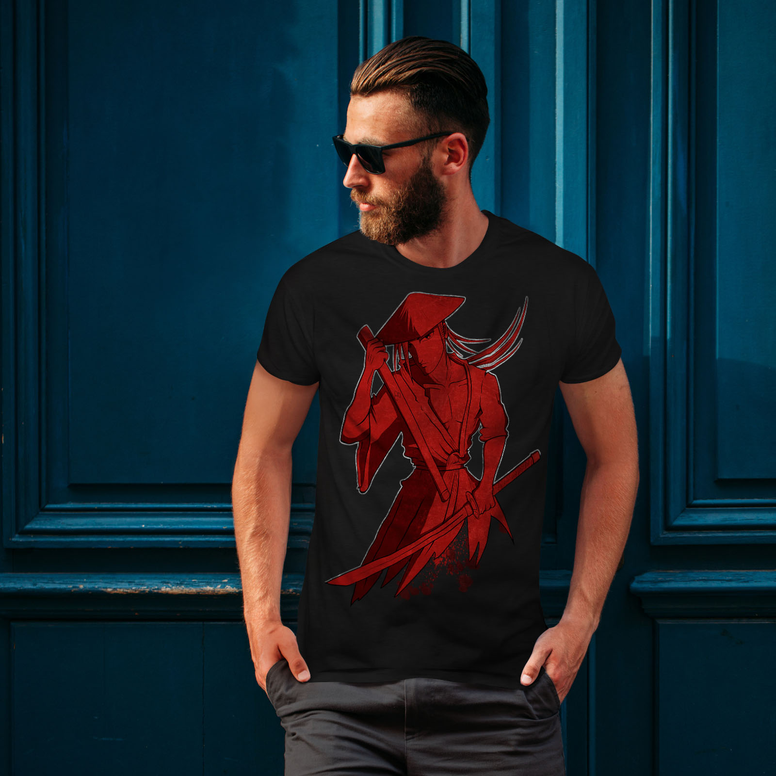 Wellcoda Anime Art Katana Mens T-shirt Cold Graphic Design Printed Tee Wellcoda Anime Art Katana Mens T-shirt Cold Graphic Design Printed Tee