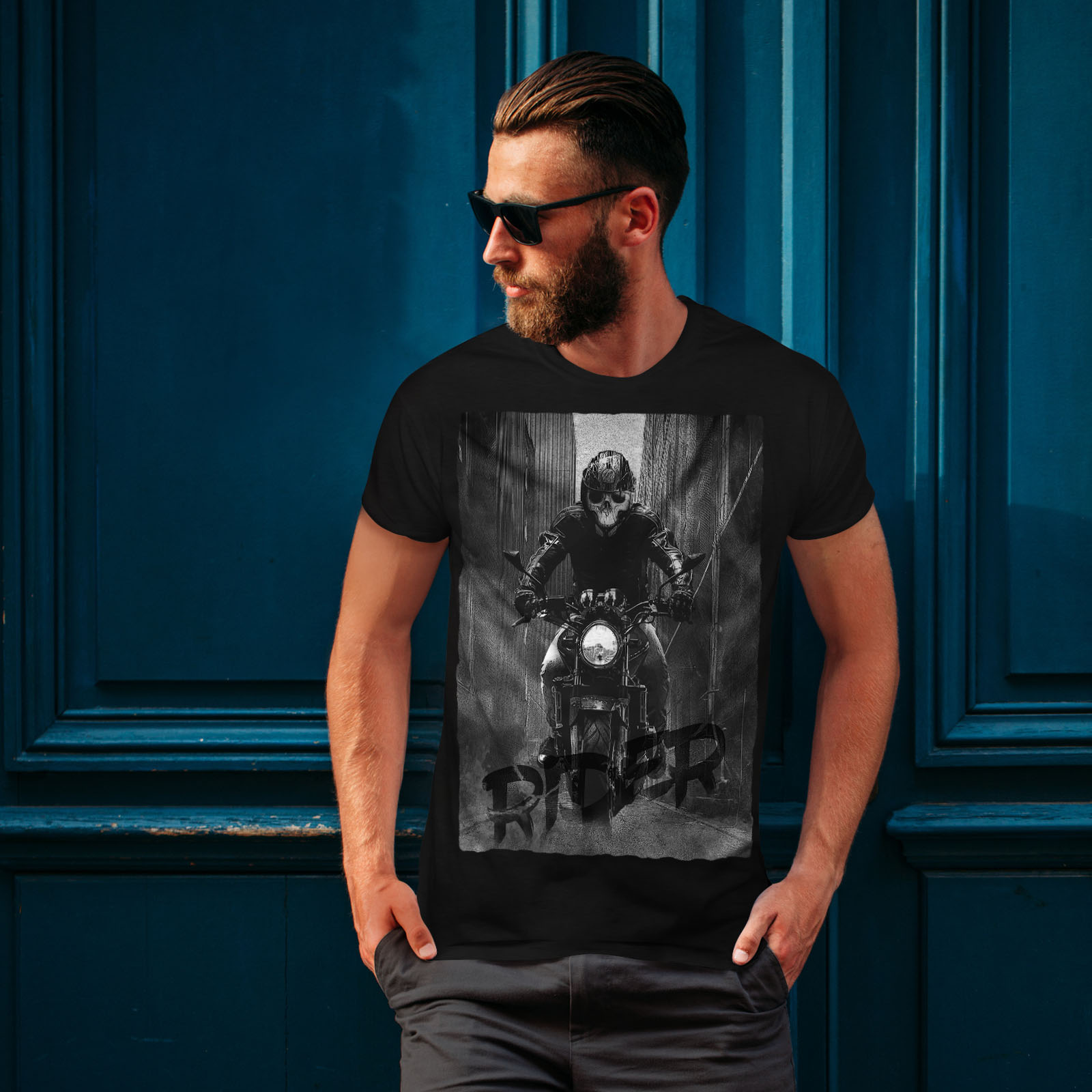 Death Graphic Design Wellcoda Grim Reaper Biker Mens Long Sleeve T-shirt 