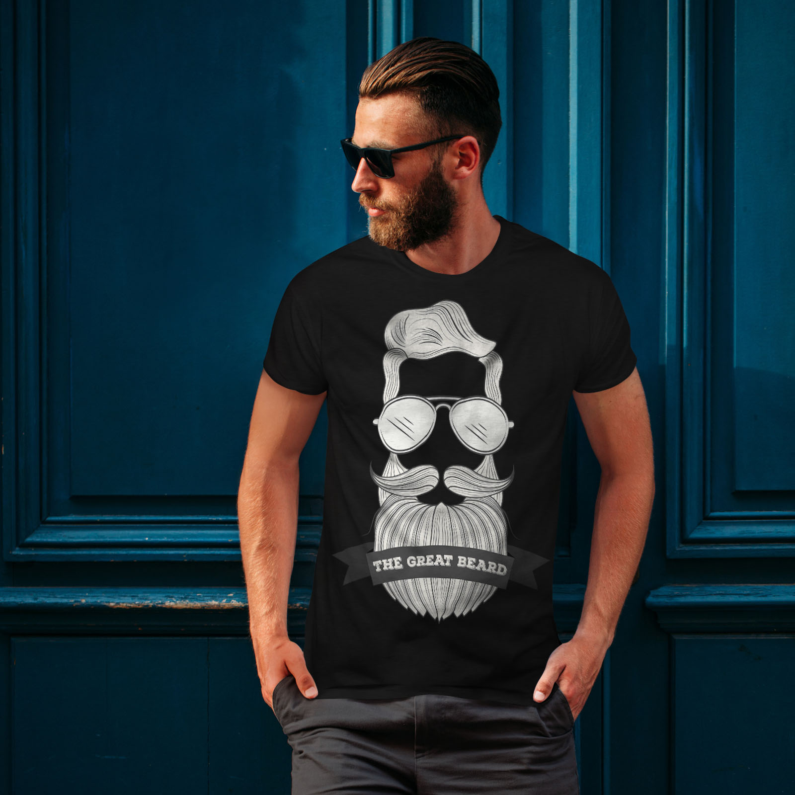Wellcoda Hippie Beard Fashion Mens T-shirt, Hairy Graphic Design ...