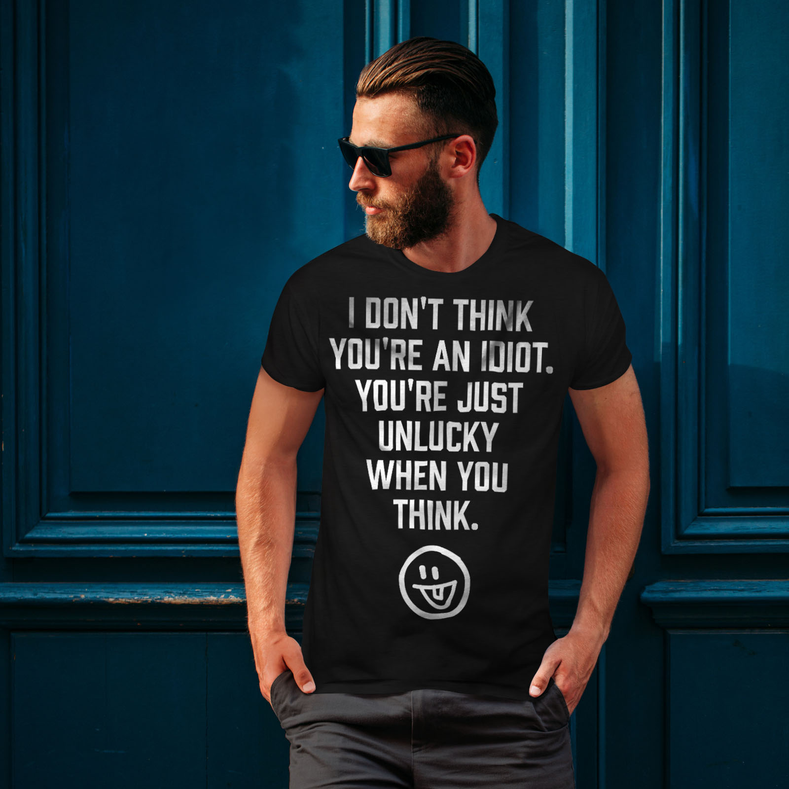 Wellcoda Idiot Offensive Funny Mens T-shirt, Just Graphic Design ...