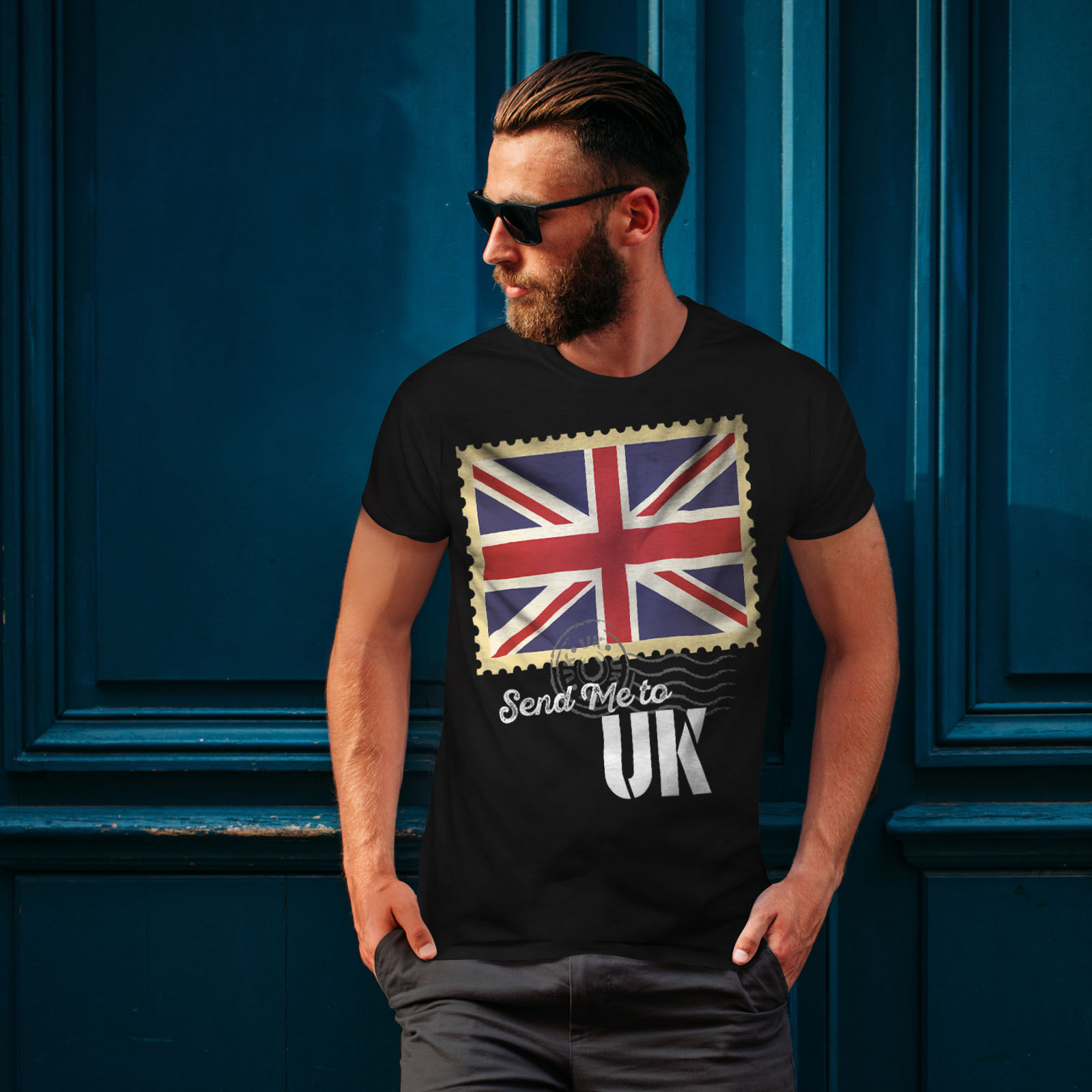 Wellcoda UK Flag Tourist Mens T-shirt, England Graphic Design Printed ...