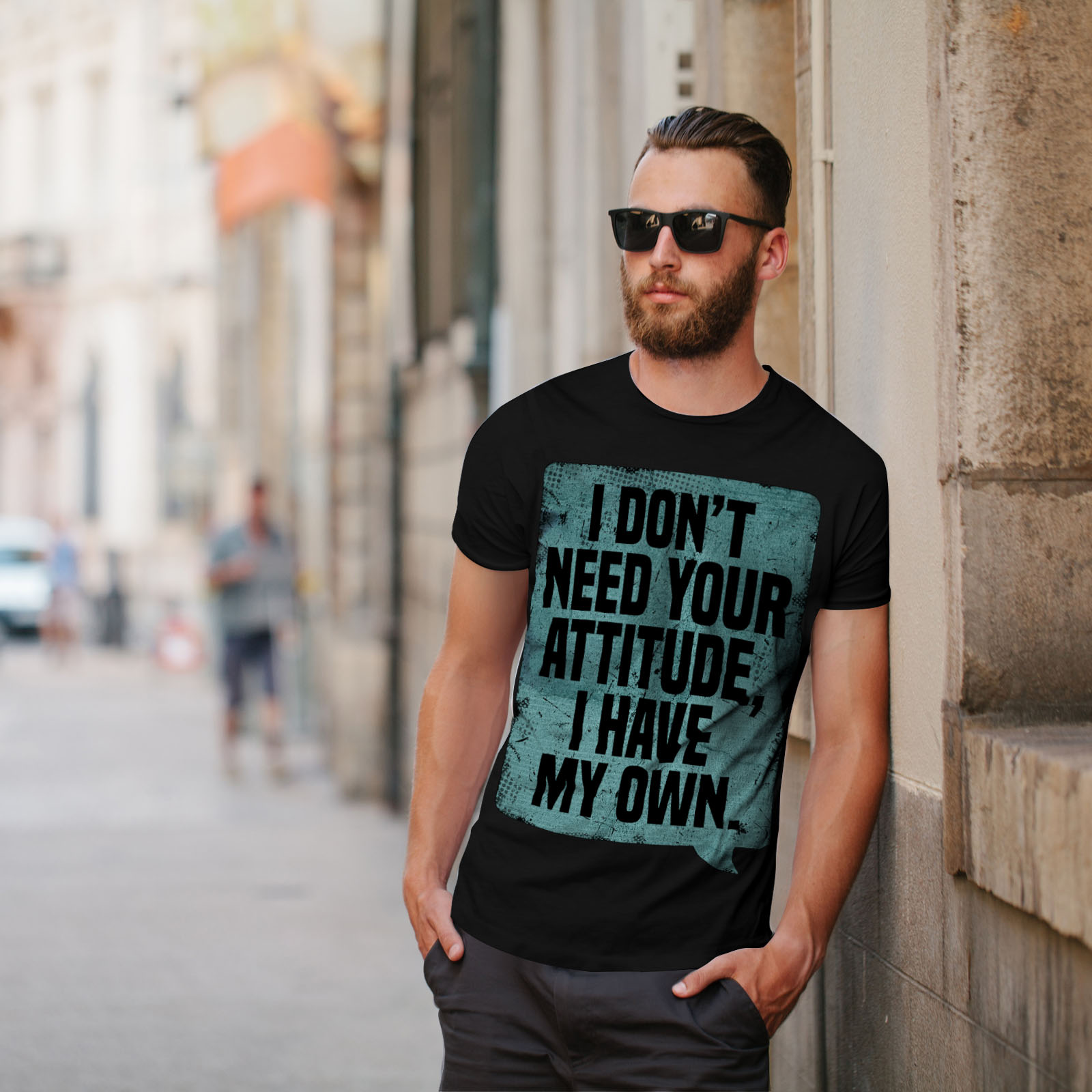 Wellcoda My Attitude Saying Funny Mens T-shirt, Have Graphic Design ...