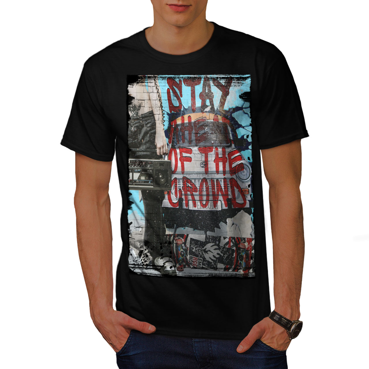 Wellcoda Urban Graphic Mens T-shirt, Graffiti Graphic Design Printed ...