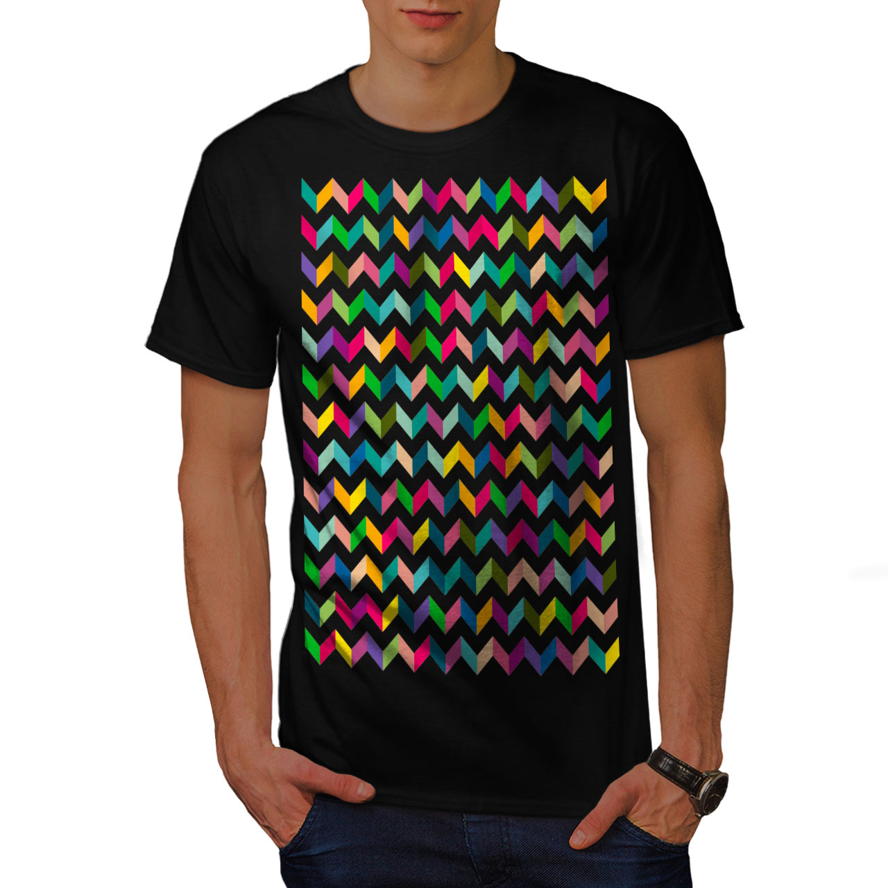 Wellcoda Abstract Stylish Mens Tshirt, Urban Graphic Design Printed