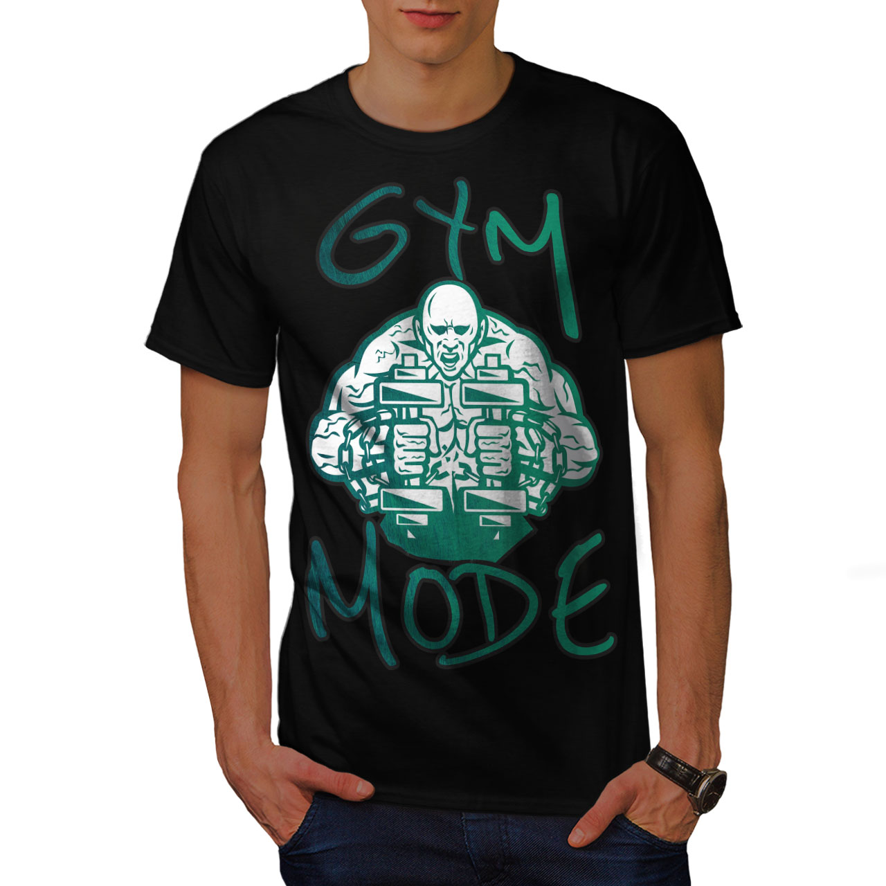 Download Wellcoda Gym Mode Workout Sport Mens T-shirt, Gym Graphic ...