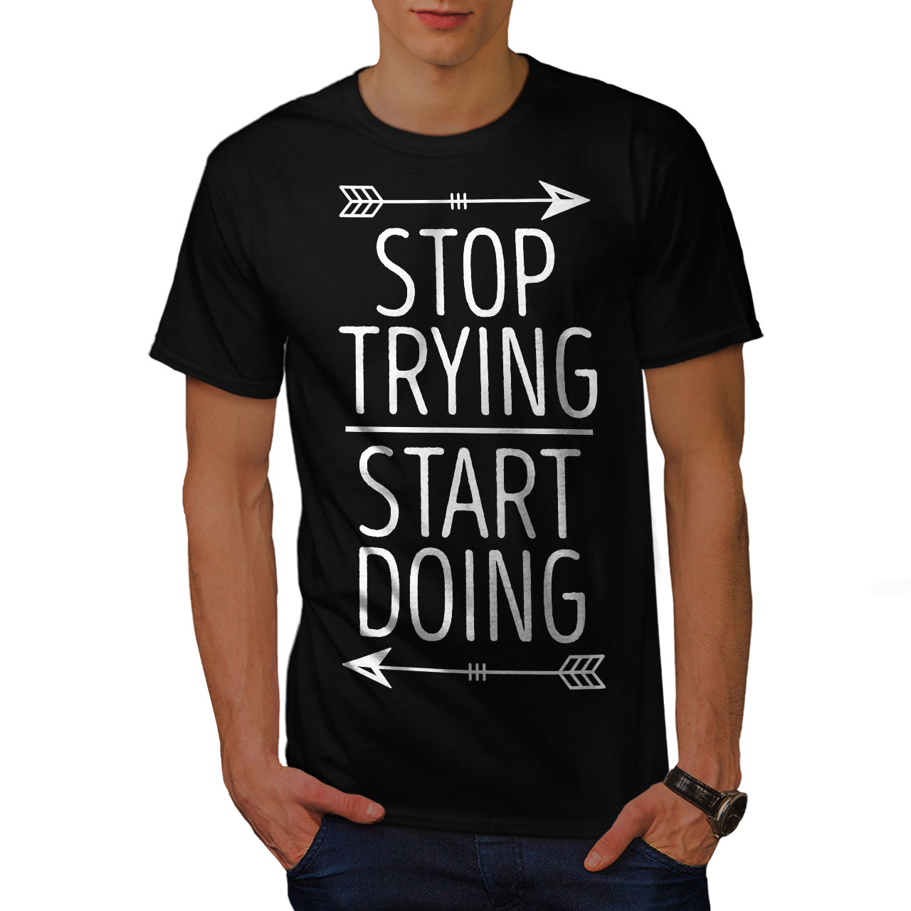 Never Graphic Design Printed Tee Details about   Wellcoda Never Give Up Word Mens T-shirt 