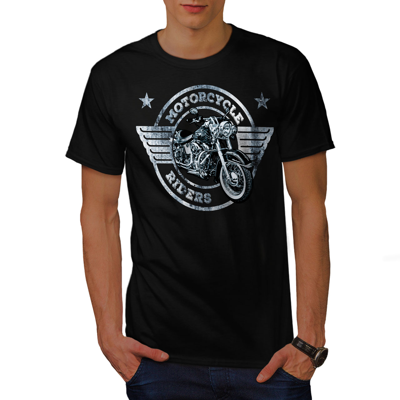 Wellcoda Rider Motorcycle Biker Mens T-shirt, Bike Graphic Design ...