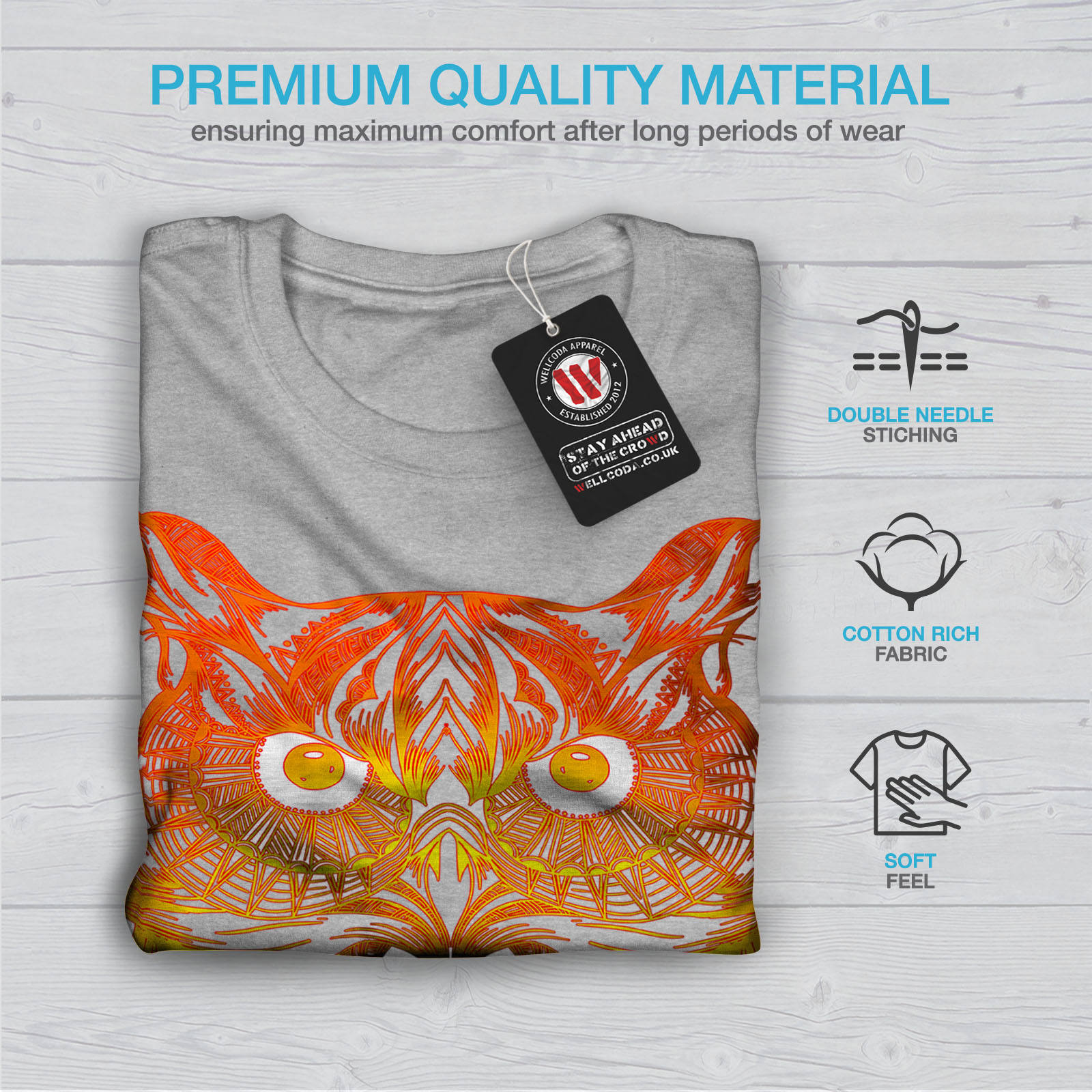 thumbnail 19  - Wellcoda Night Owl On Fire Mens T-shirt, Burning Graphic Design Printed Tee