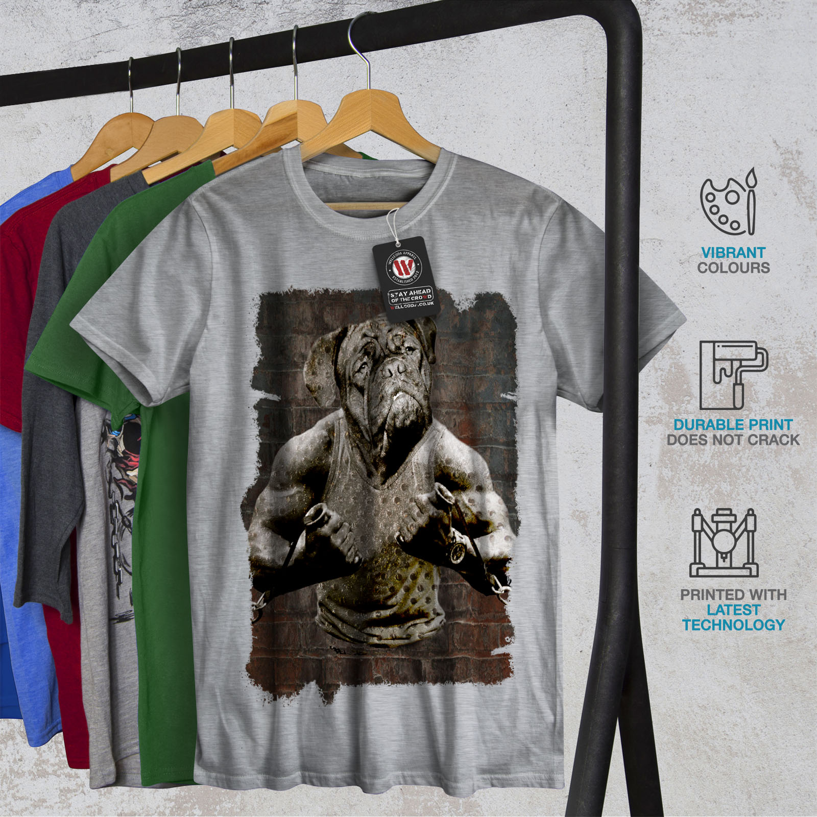 Download Wellcoda Bulldog Gym Workout Mens T-shirt, Weird Graphic ...