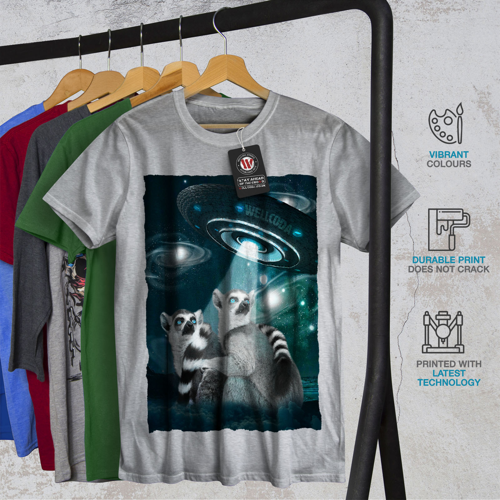 Details about   Wellcoda Mars Lemur Being Mens Long Sleeve T-shirt Space Graphic Design