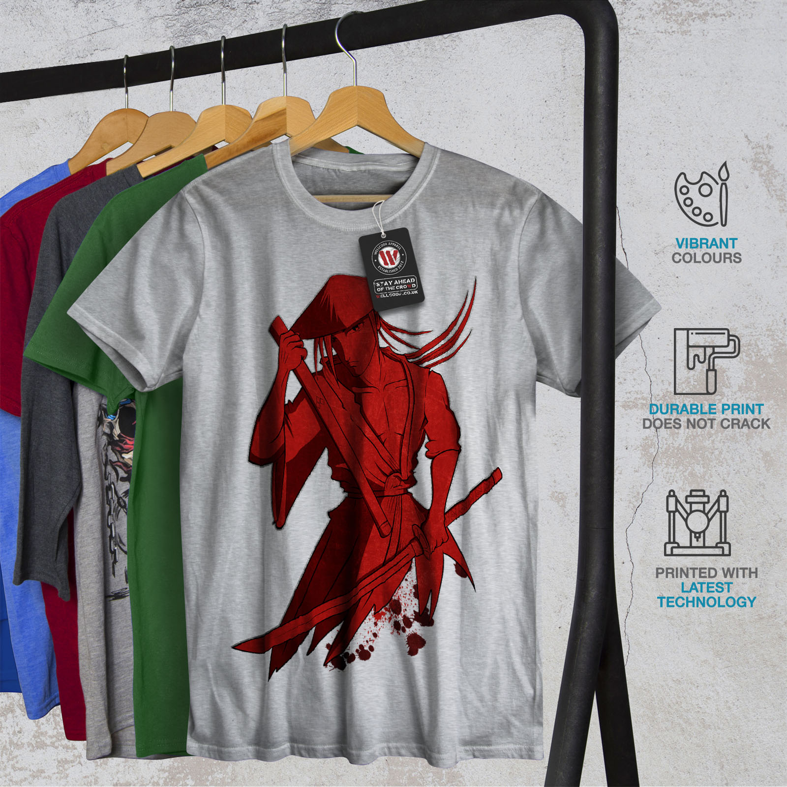 Wellcoda Anime Art Katana Mens T-shirt Cold Graphic Design Printed Tee Wellcoda Anime Art Katana Mens T-shirt Cold Graphic Design Printed Tee