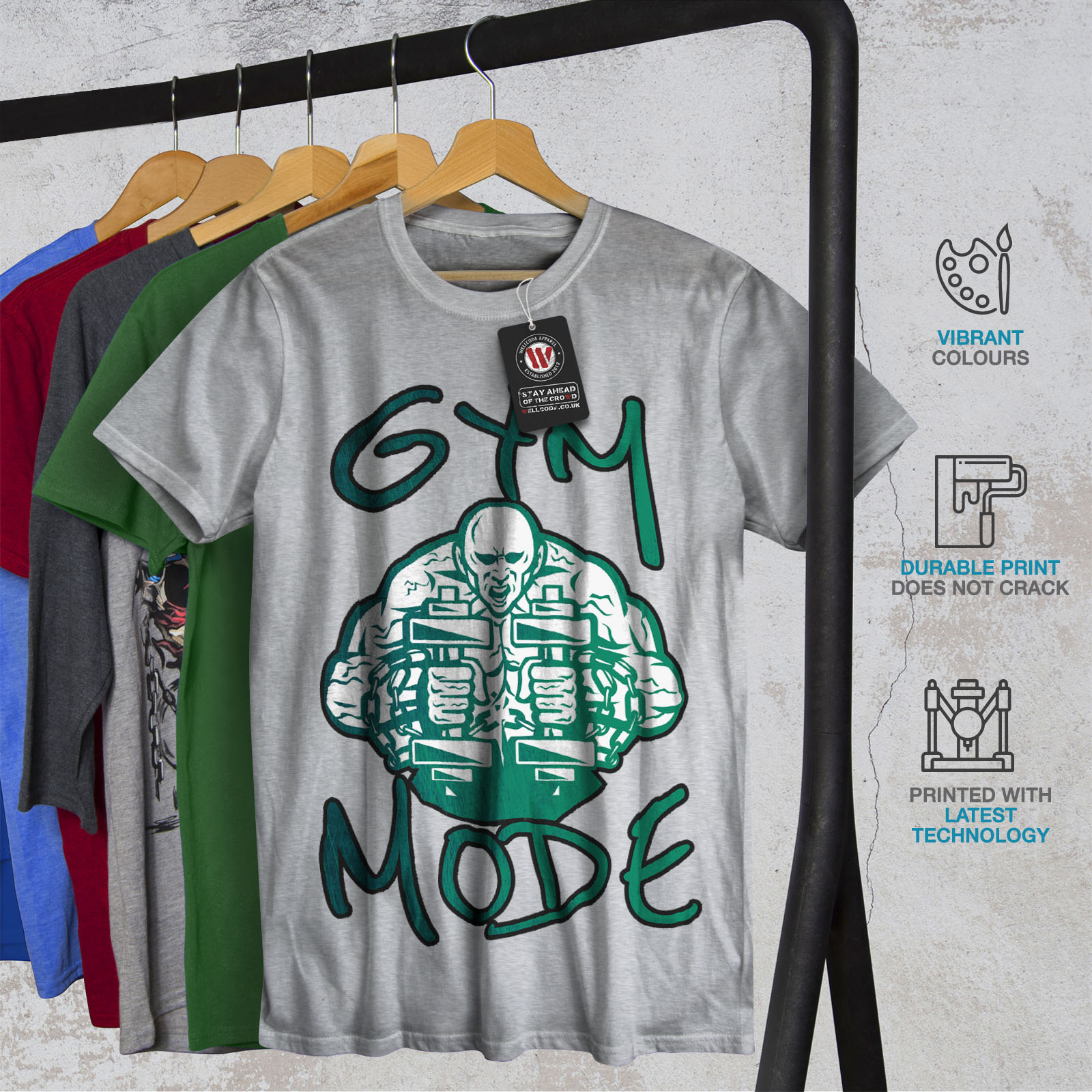 Download Wellcoda Gym Mode Workout Sport Mens T-shirt, Gym Graphic Design Printed Tee | eBay
