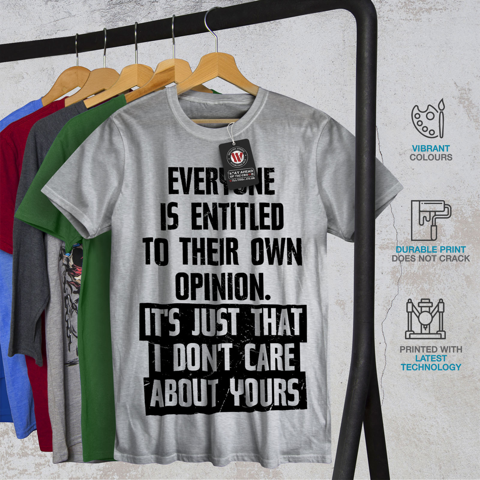 Wellcoda No One Cares Mens T-shirt Sarcasm Graphic Design Printed Tee