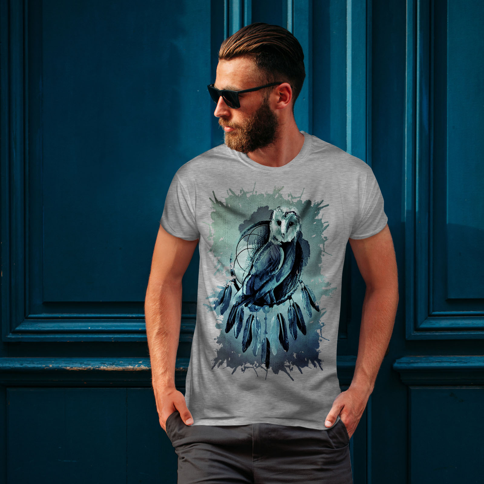 Wellcoda Owl Dream Beast Animal Mens T-shirt Bird Graphic Design Printed Tee 