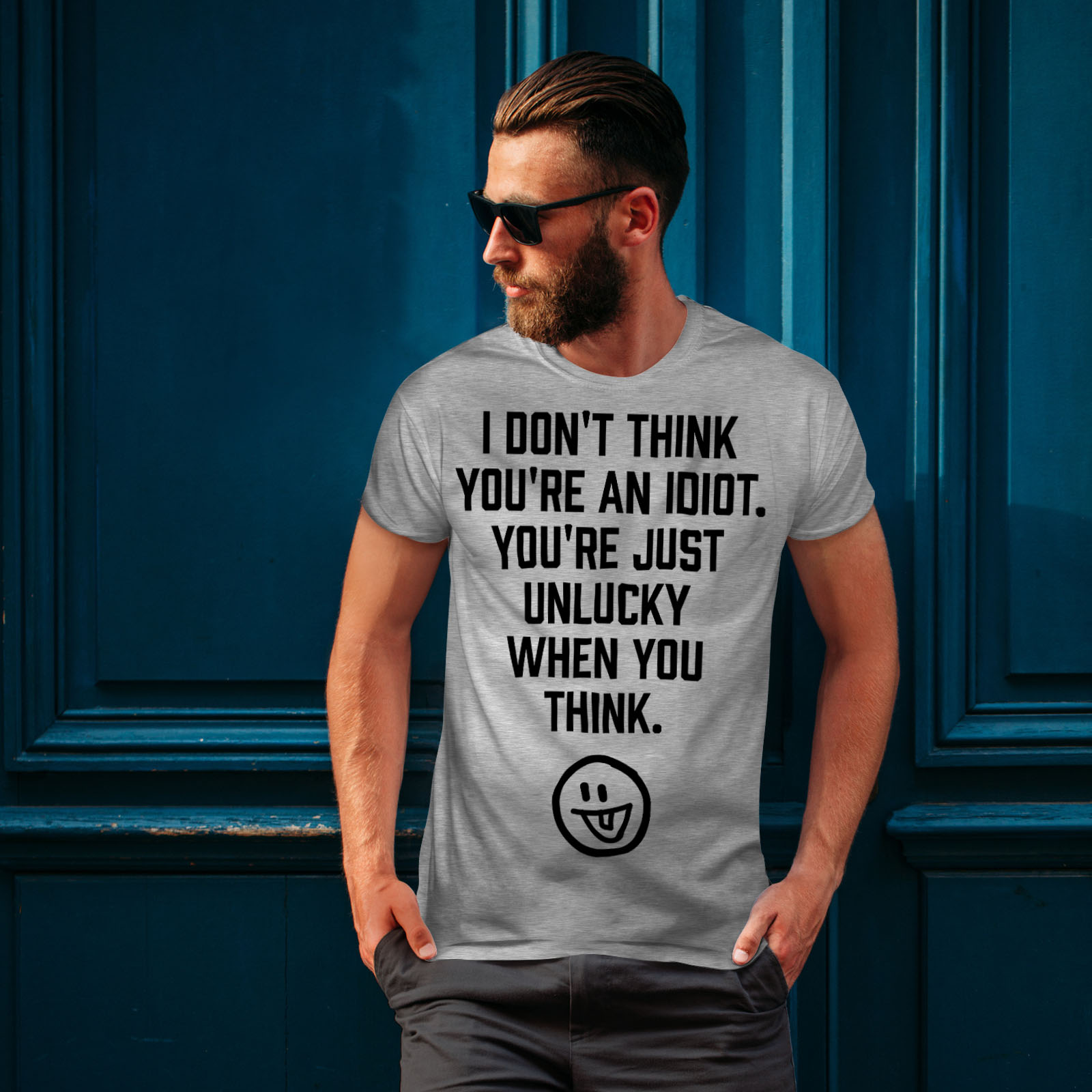 Wellcoda Idiot Offensive Funny Mens T-shirt, Just Graphic Design ...