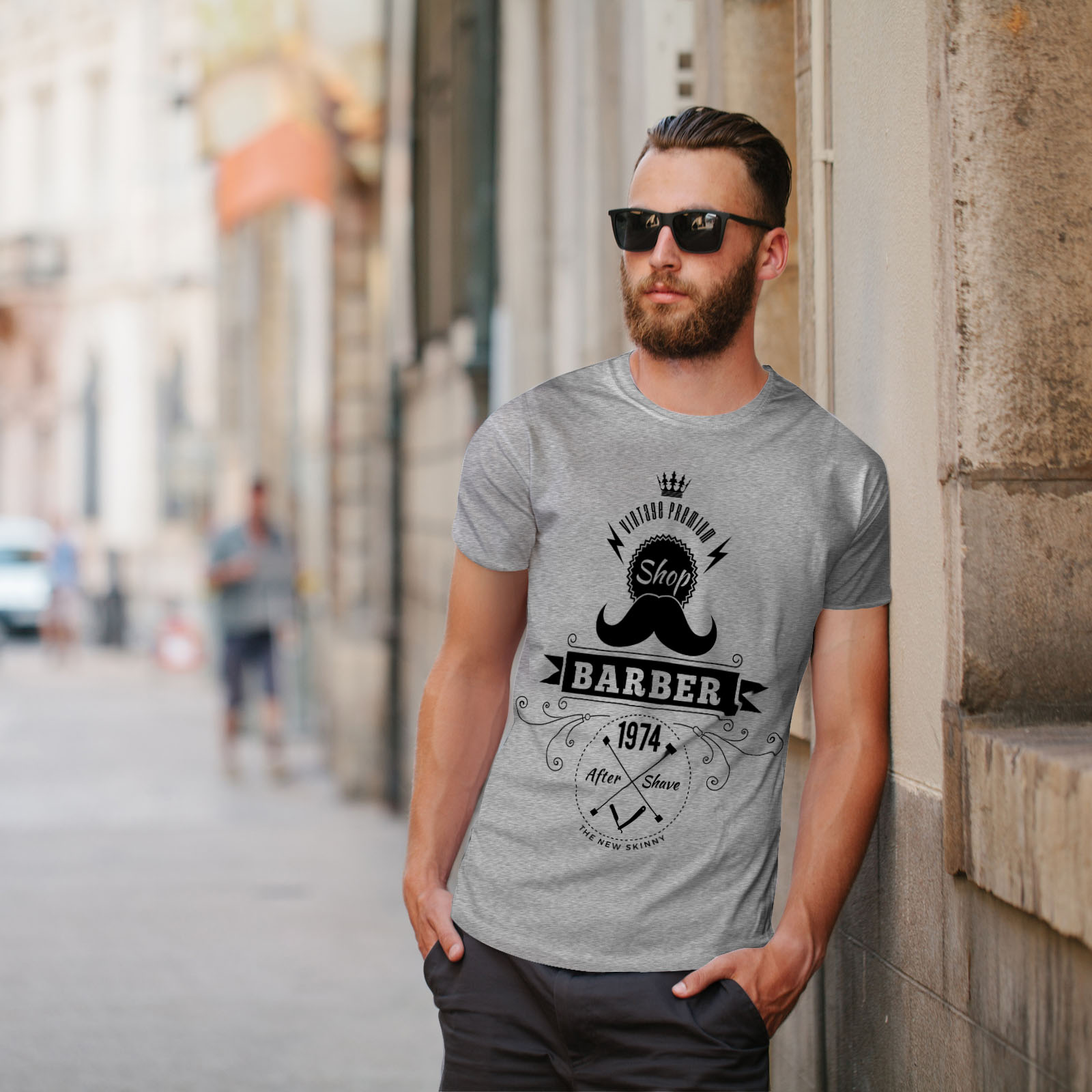 Hippie Graphic Design Printed Tee Wellcoda Barber Shop Mens T-shirt