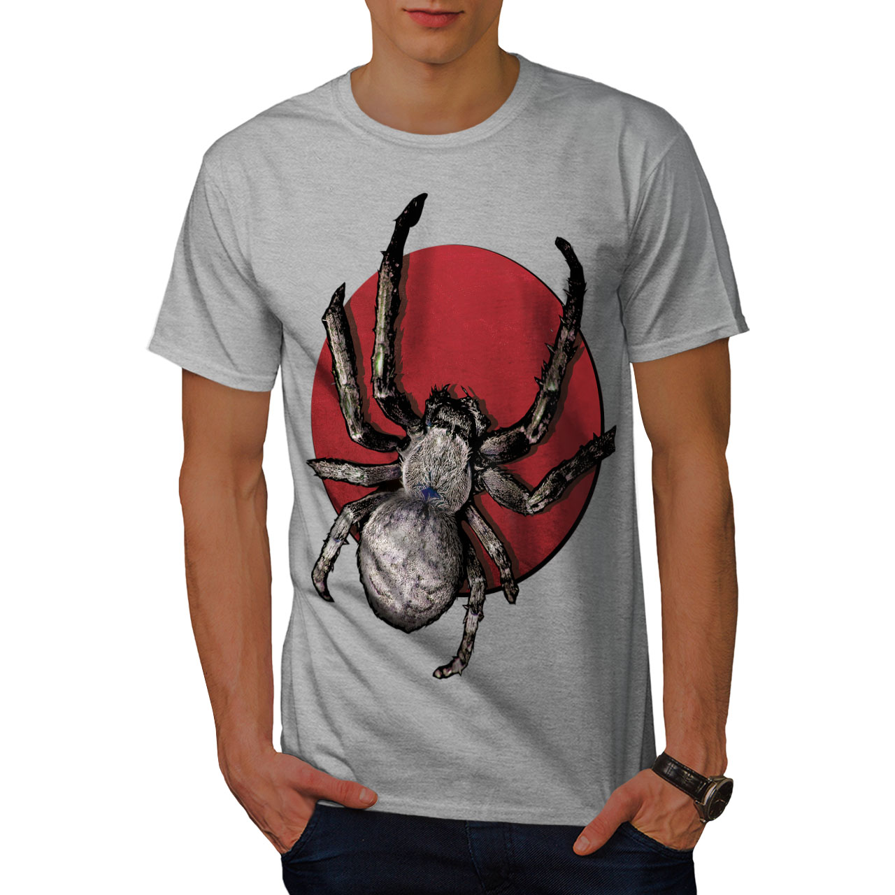 Wellcoda Massive Tarantula Spider Mens Long Sleeve T-shirt Graphic Design 