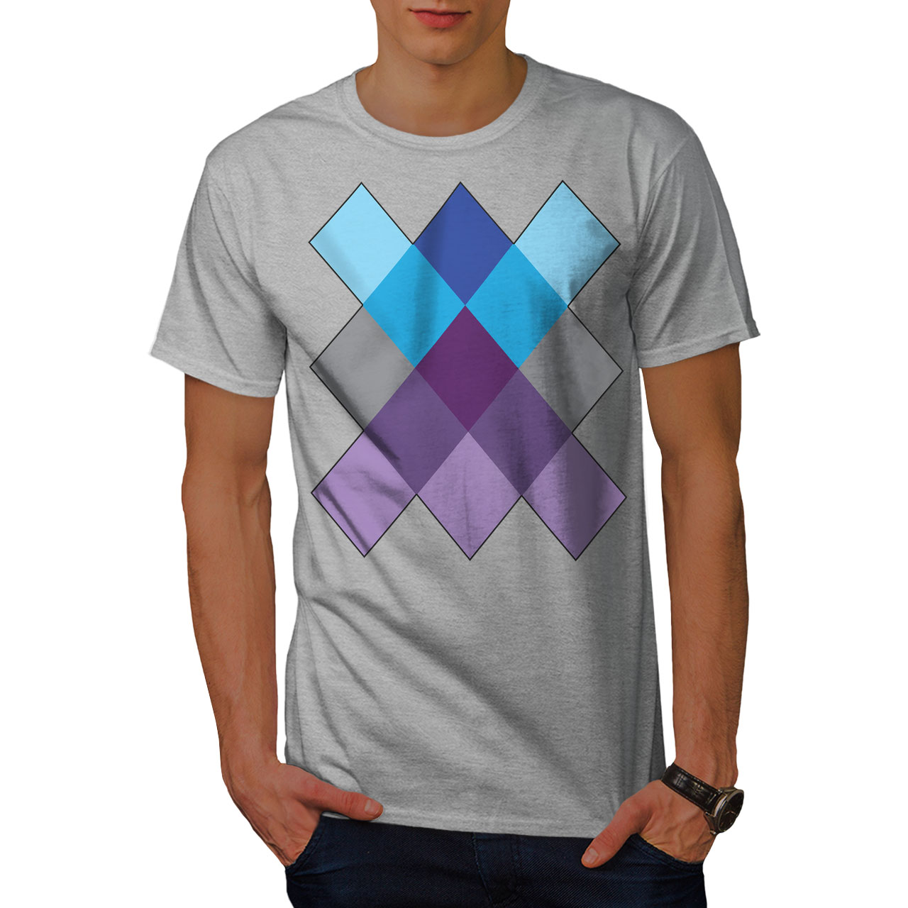 Geometry Graphic Design Wellcoda Triangle Shapes Mens Long Sleeve T-shirt Geometry Graphic Design Wellcoda Triangle Shapes Mens Long Sleeve T-shirt