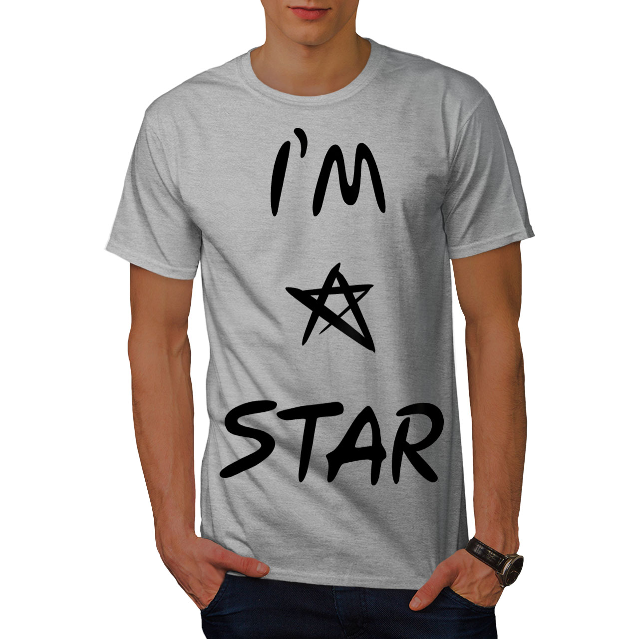 Wellcoda I am a Star Cool Mens T-shirt, Famous Graphic Design Printed ...
