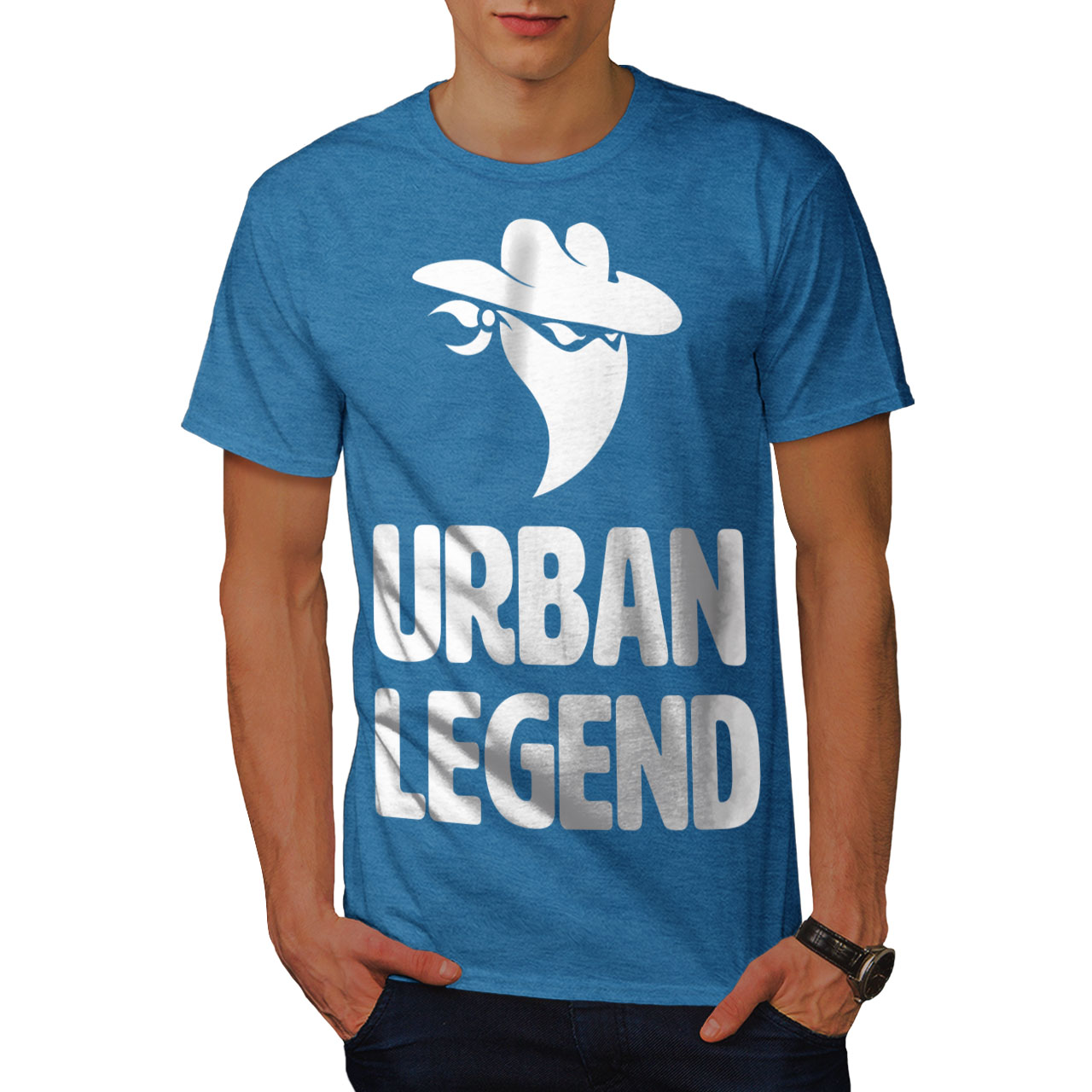 WELLCODA URBAN LEGEND Bandit Mens T-shirt, Mask Graphic Design Printed ...