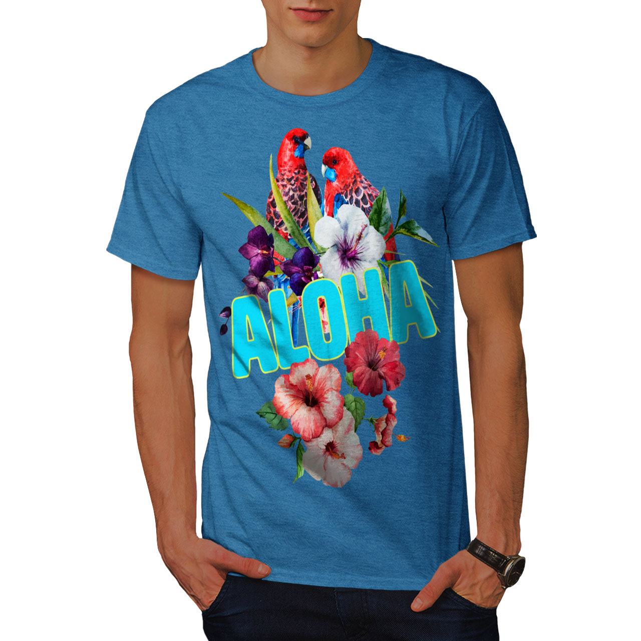 Hawaiian Aloha Bloom Men T-shirt NEW | Wellcoda | eBay