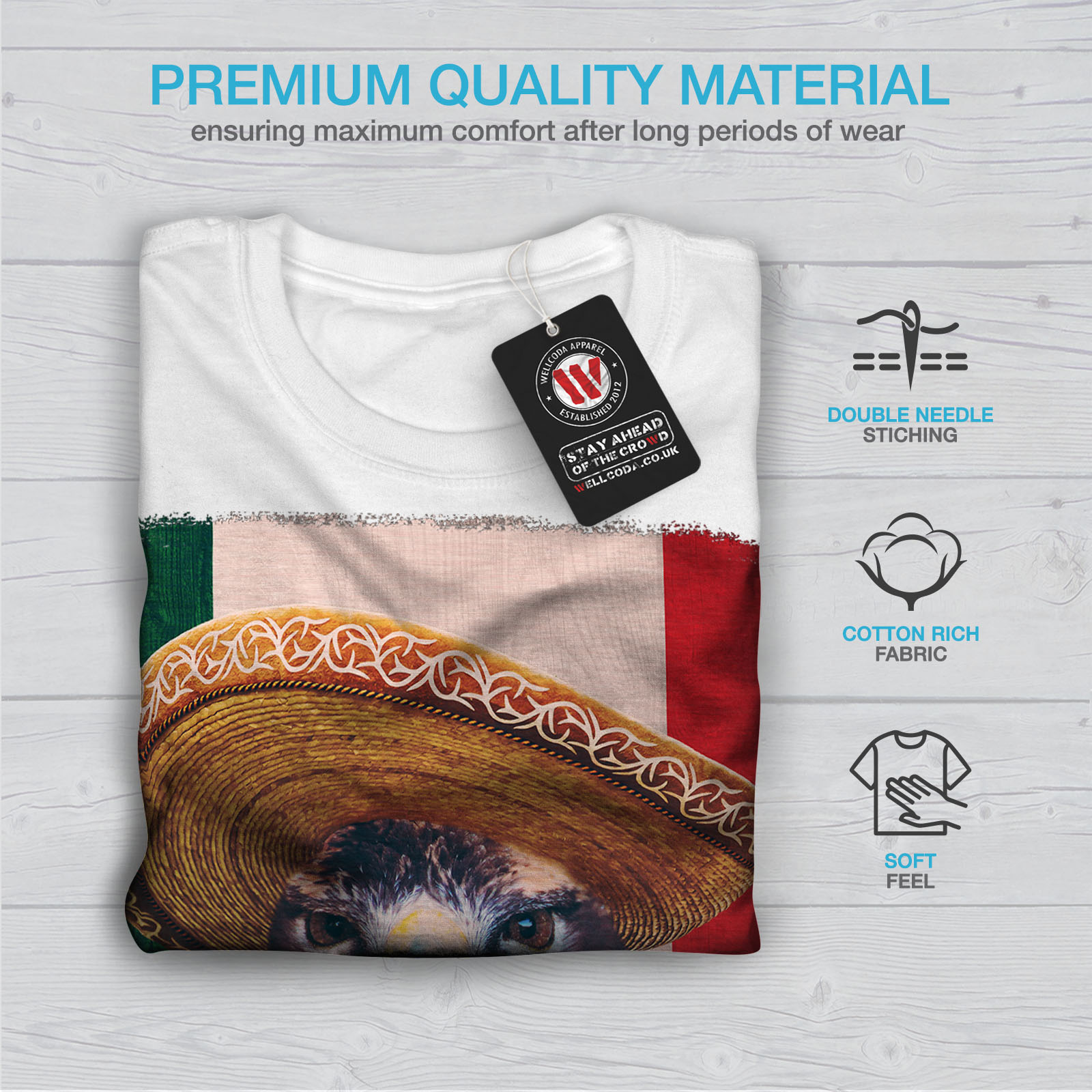 Wellcoda Eagle Bird Sombrero Mens T-shirt Mexico Graphic Design Printed Tee Wellcoda Eagle Bird Sombrero Mens T-shirt Mexico Graphic Design Printed Tee
