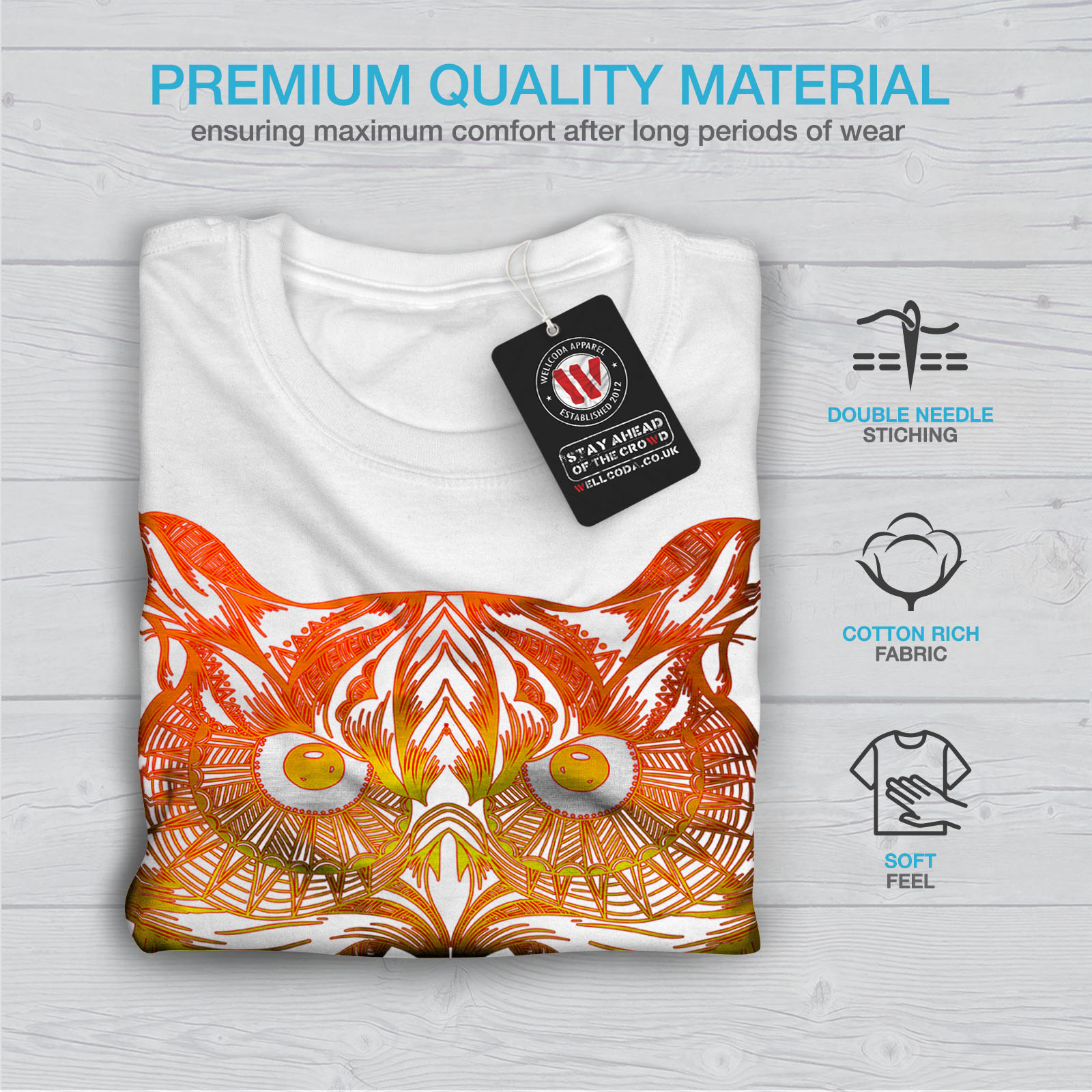 thumbnail 13  - Wellcoda Night Owl On Fire Mens T-shirt, Burning Graphic Design Printed Tee