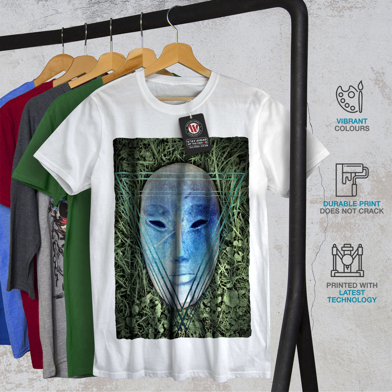Wellcoda Mask Mystic Being Mens T-shirt, Mystical Graphic Design ...