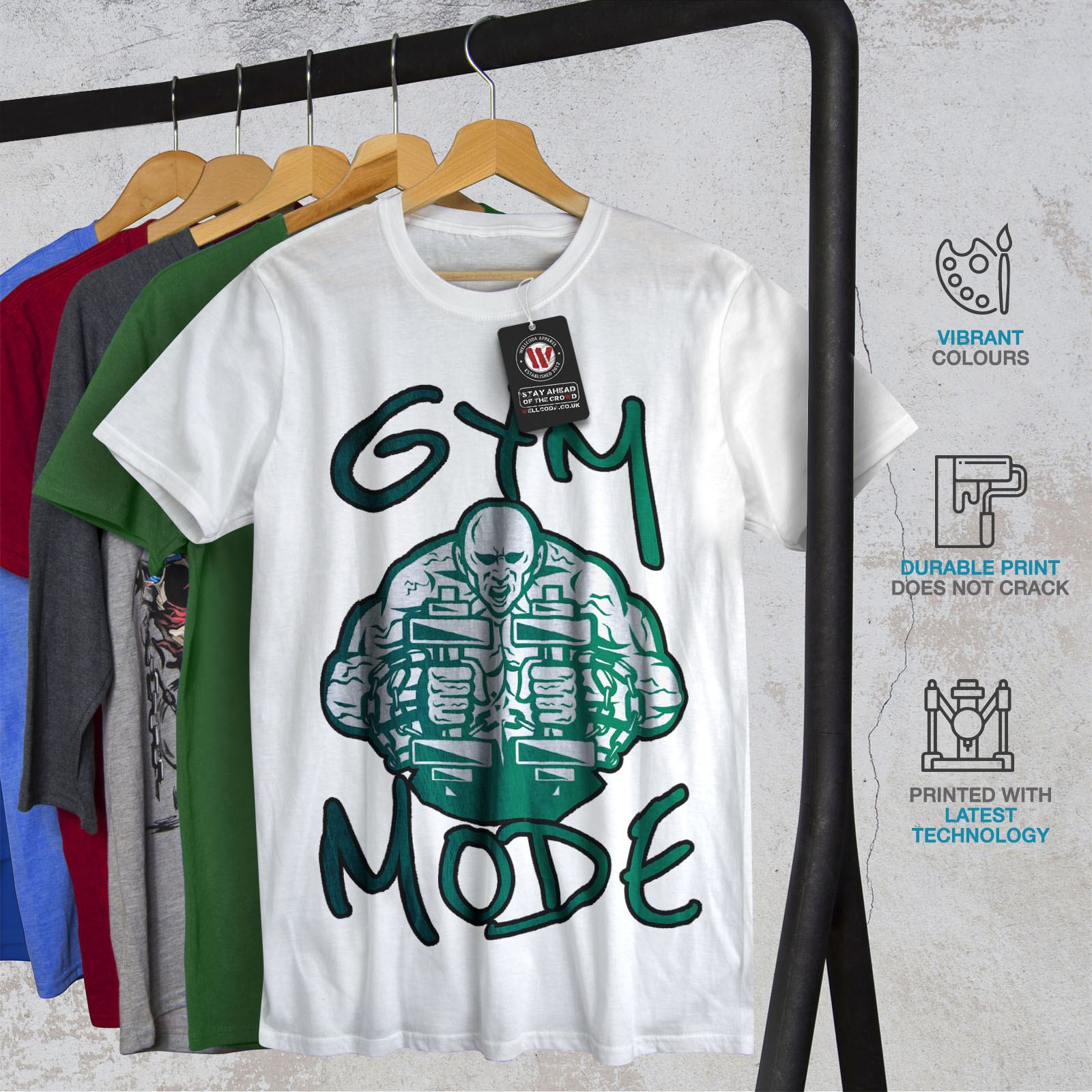 Download Wellcoda Gym Mode Workout Sport Mens T-shirt, Gym Graphic Design Printed Tee | eBay