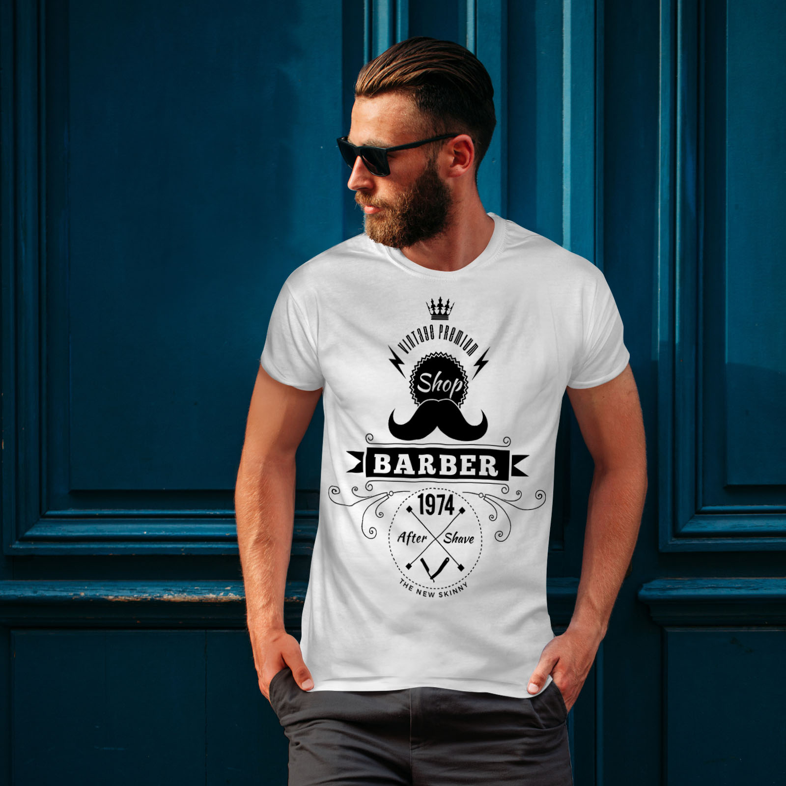 Hippie Graphic Design Printed Tee Wellcoda Barber Shop Mens T-shirt