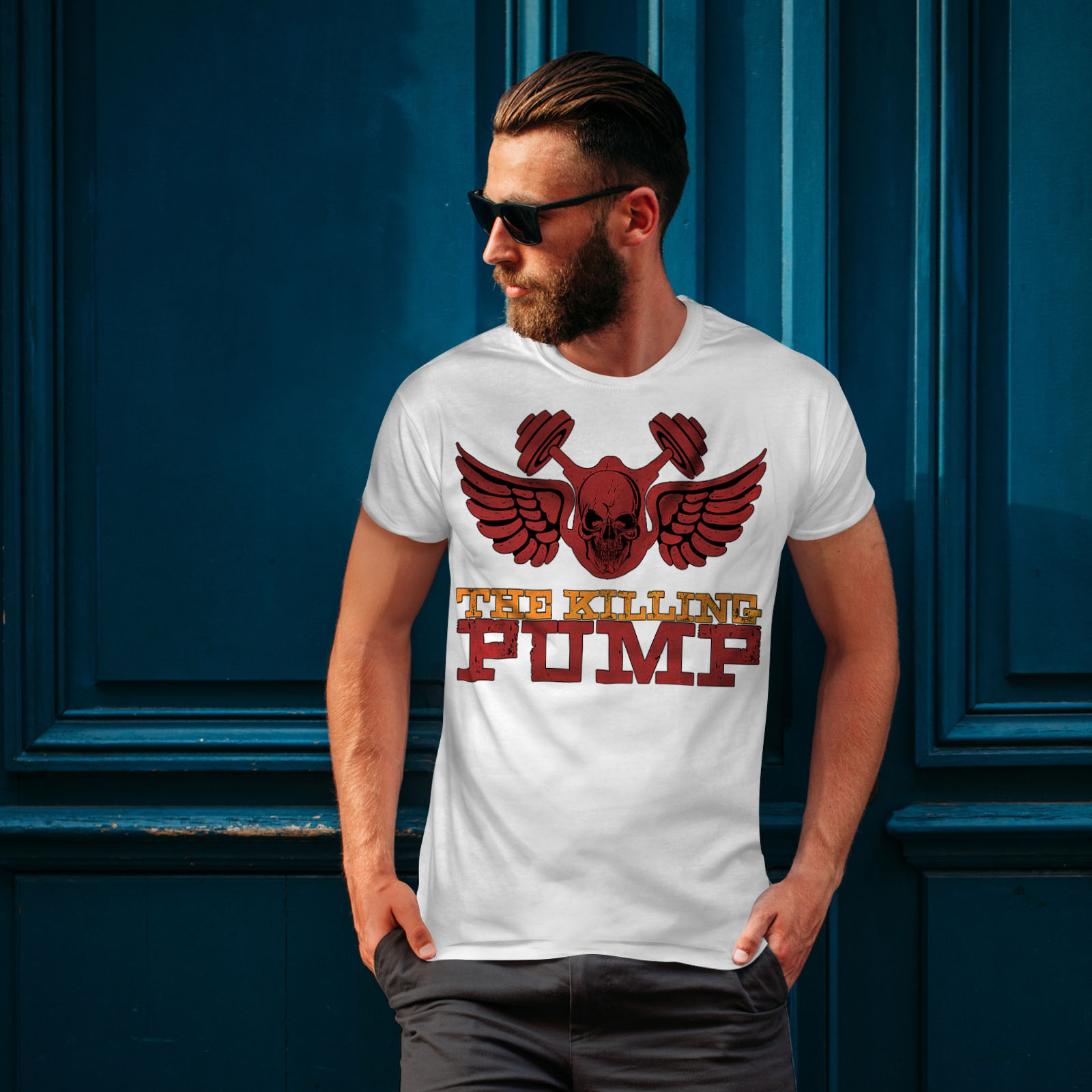 Download Wellcoda Pump Workout Gym Sport Mens T-shirt, Muscle Graphic Design Printed Tee | eBay
