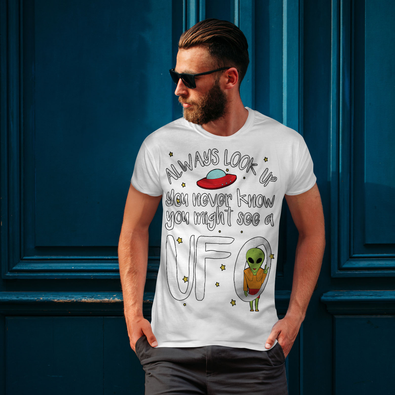 sempre design grafico stampato T-shirt Wellcoda cercare SPAZIO Mars Da Uomo T-shirt