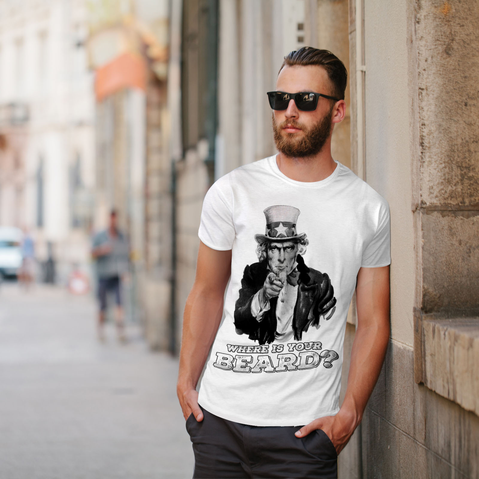Wellcoda Beard Funny Uncle Sam Mens T-shirt, Uncle Graphic Design Printed  Tee | eBay