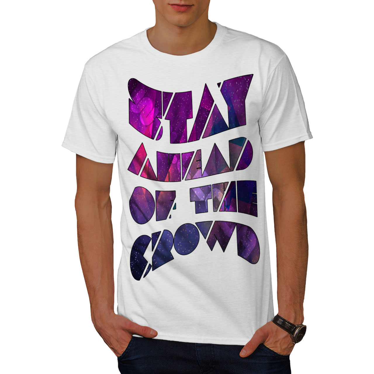 Wellcoda Geometric Unique Mens Tshirt, Attitude Graphic Design Printed