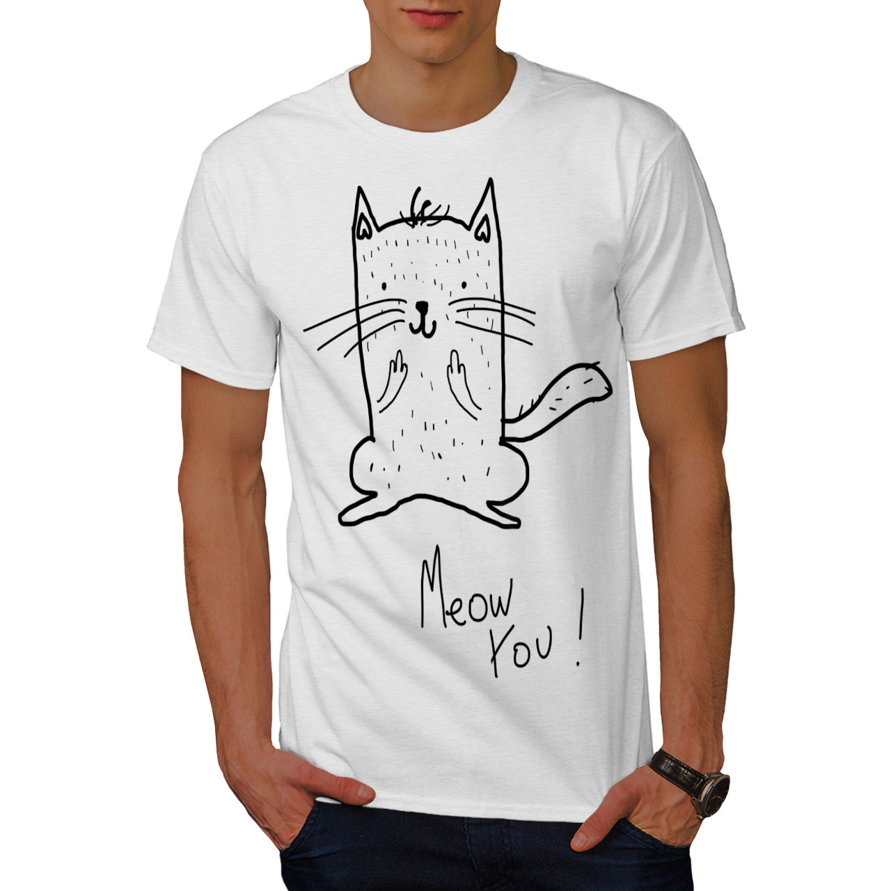 Wellcoda Work Hard For My Cat Mens T-shirt Funny Graphic Design Printed Tee