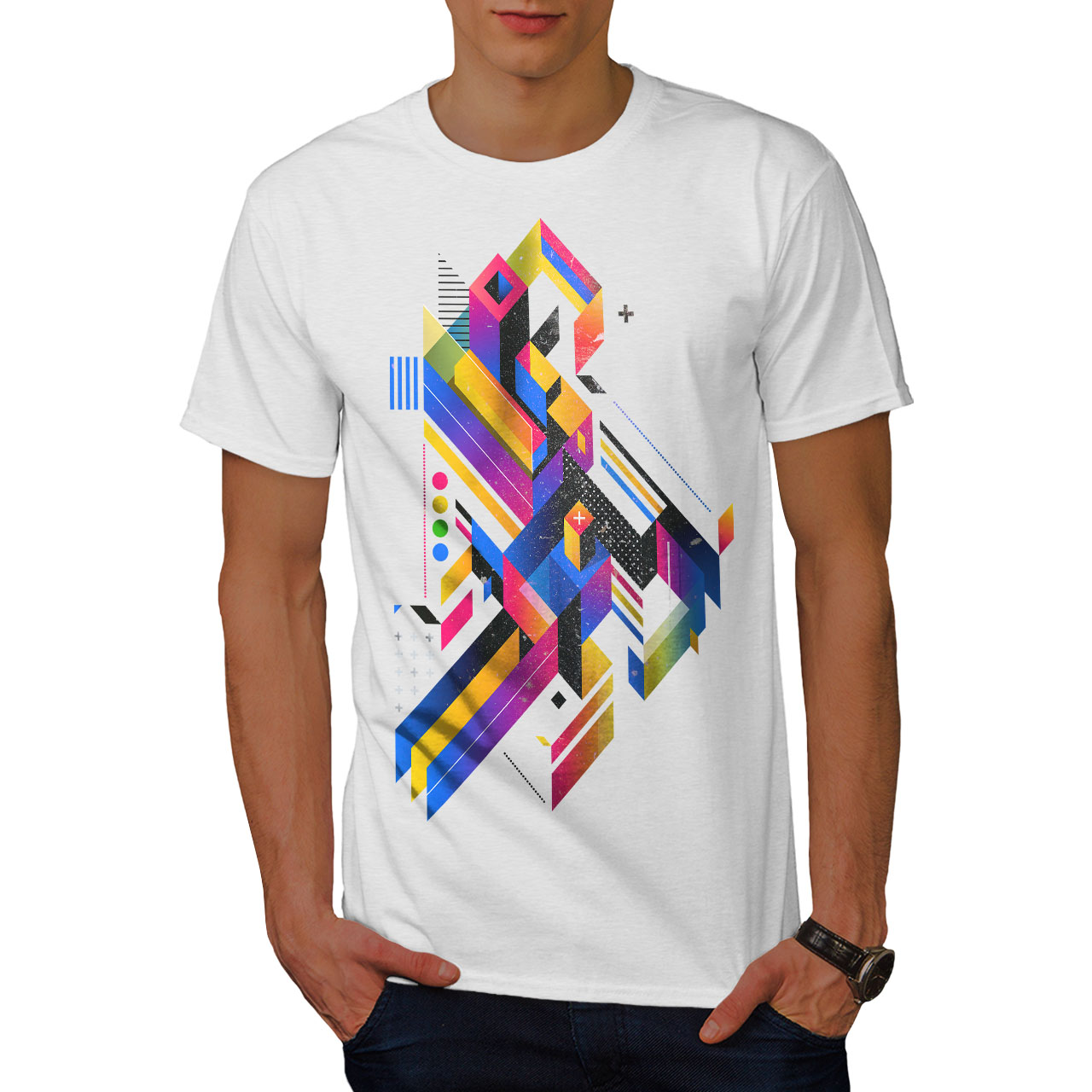 Wellcoda Abstract Maze Mens T-shirt, Labyrinth Graphic Design Printed ...