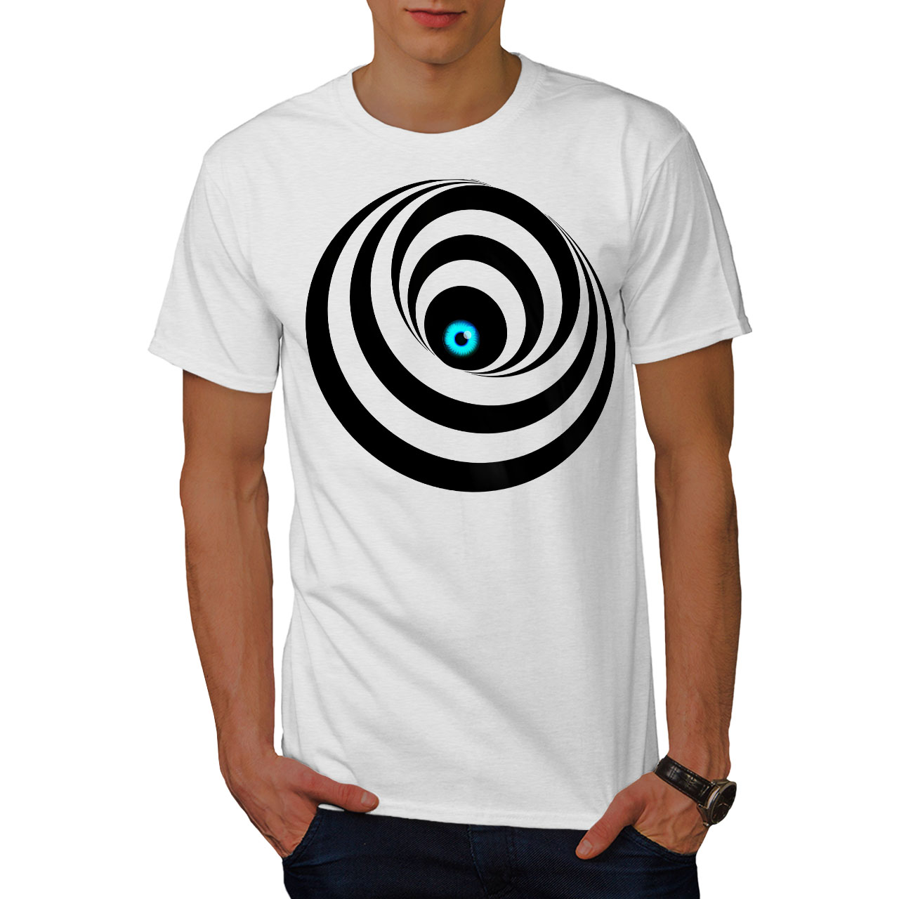 Wellcoda Eye Spiral Cool  Mens T  shirt  Vision Graphic  