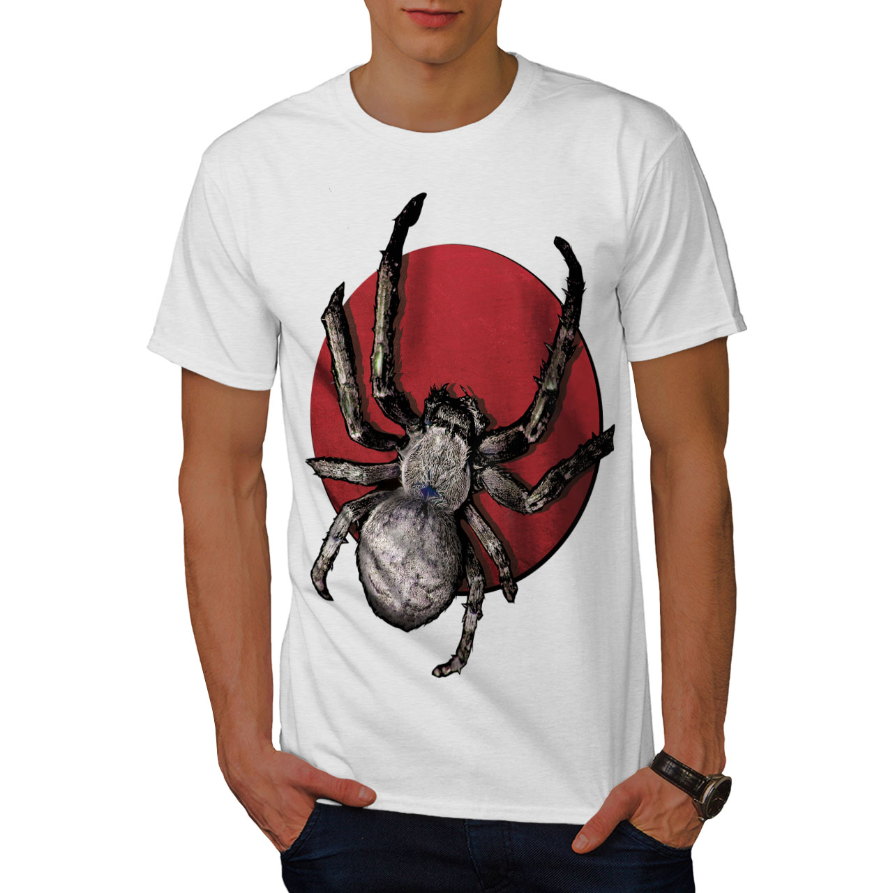 Graphic Design Printed Tee Wellcoda Massive Tarantula Spider Mens T-shirt 